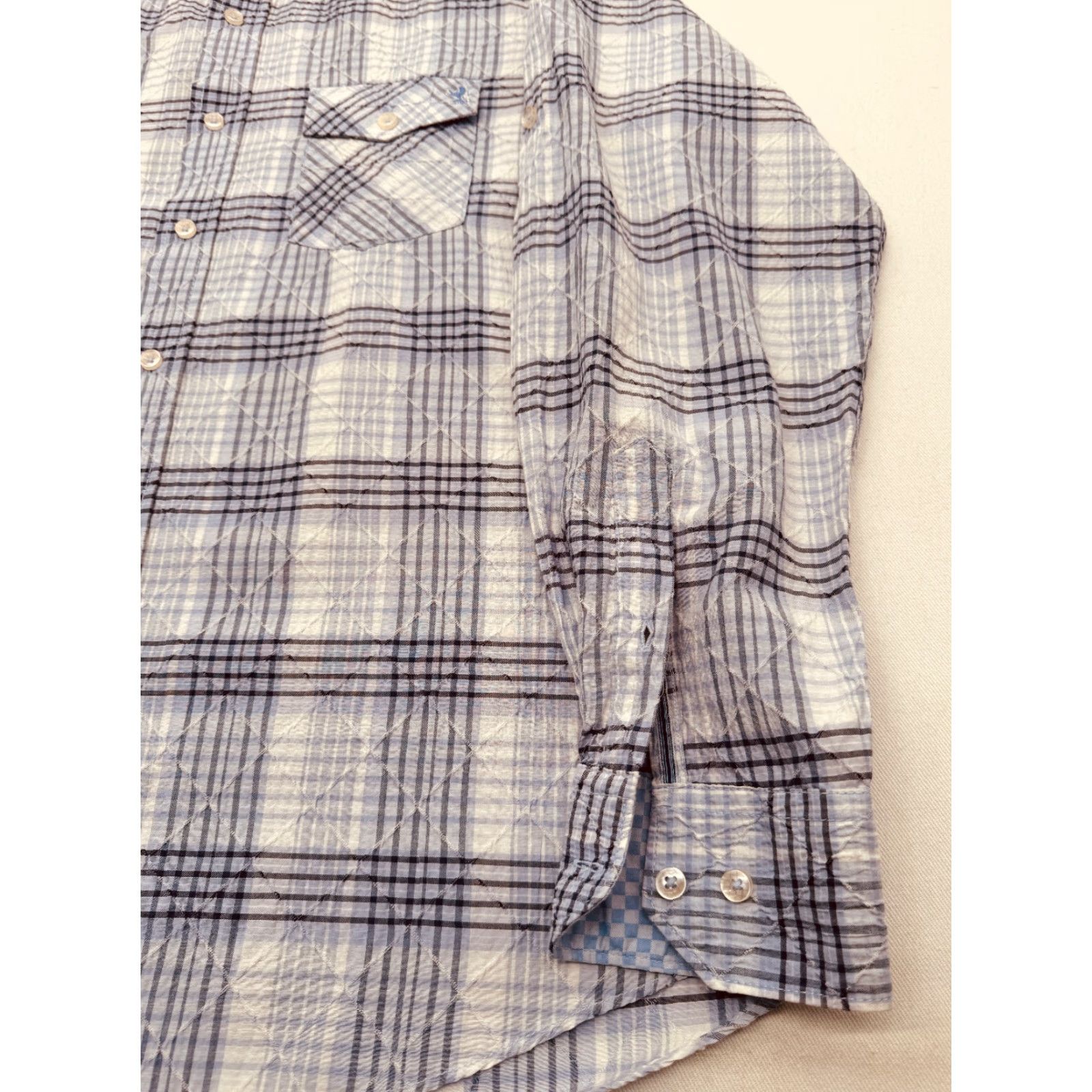 BUGATCHI VINTAGE Bugatchi Long Sleeve Button Up Mens Large Check Shirt Reversible Cuffs 2909 Size US L / EU 52-54 / 3 - 6 Thumbnail