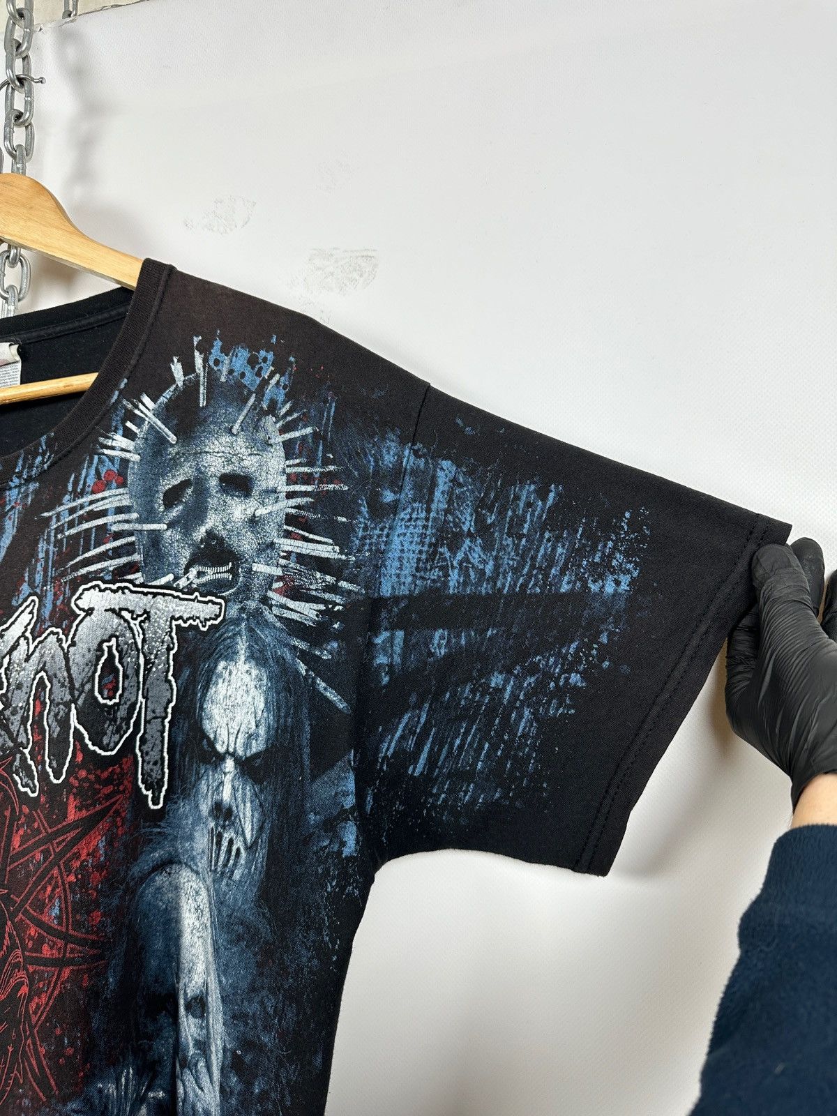 Band Tees Vintage Slipknot All Over Print Faded Black Band T-Shirt Size US XL / EU 56 / 4 - 8 Thumbnail