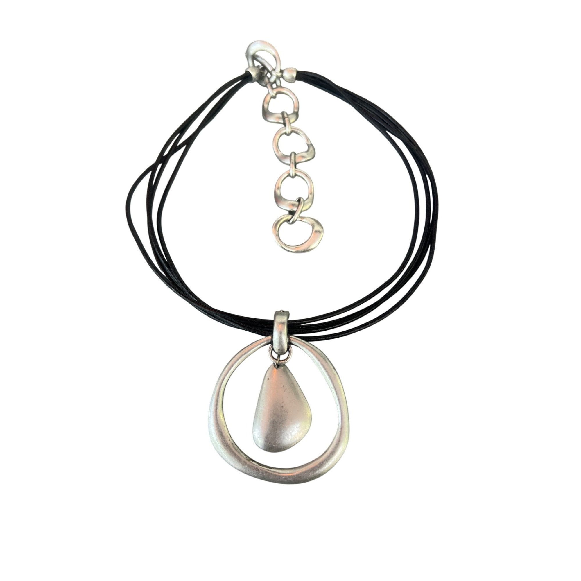 Other Premier Designs Easy Living Necklace Silver Tone Black Cord Size ONE SIZE - 1 Thumbnail