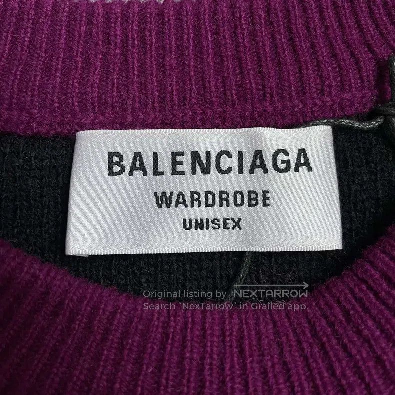 Balenciaga Balenciaga Letter print round neck long-sleeve wool sweate Size XS / US 0-2 / IT 36-38 - 4 Thumbnail
