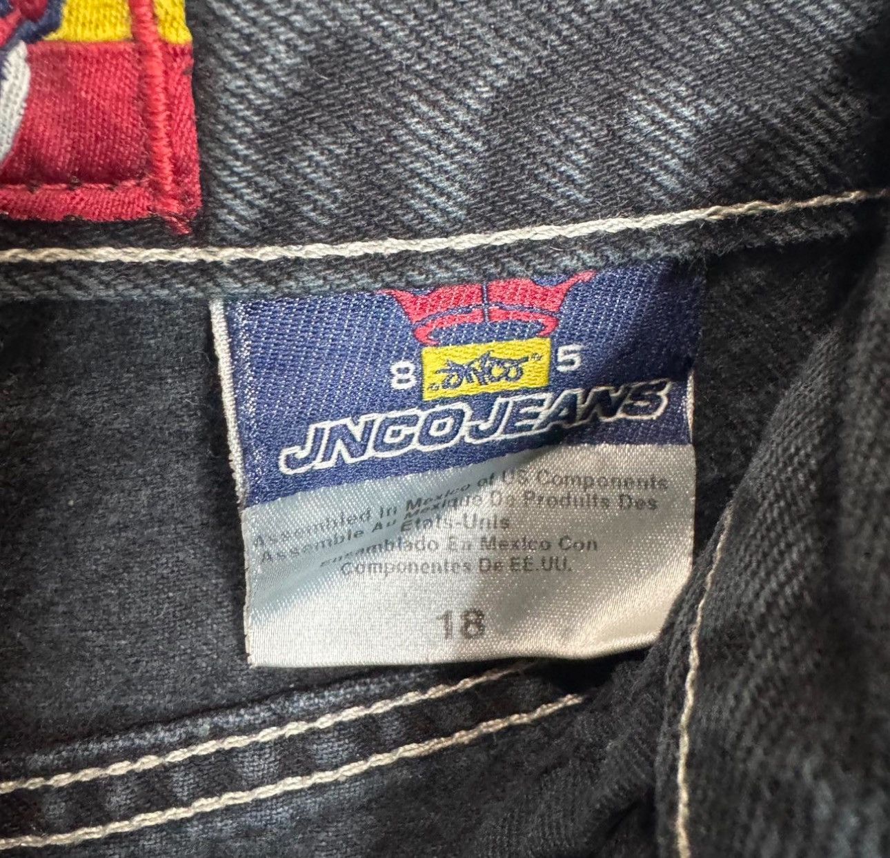 JNCO Vintage JNCO faded Jeans Tribals Red youth Black Denim Size 40" / US 18 - 7 Thumbnail