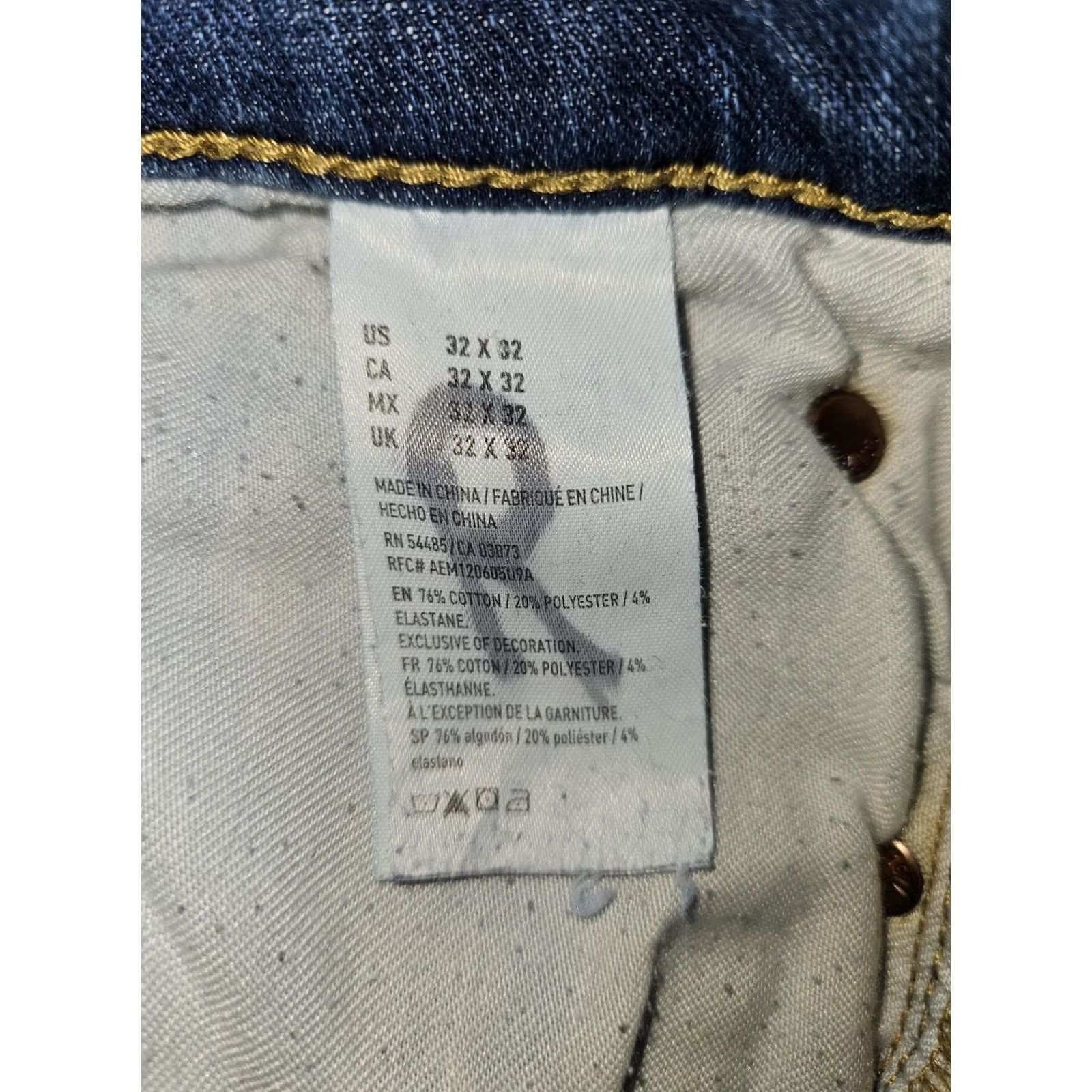 Vintage American Eagle Jeans Mens 32x32 Slim Straight Blue Extreme Flex 4 Denim Stretch Comfort Pockets 5-Pocket Logo Size US 32 / EU 48 - 4 Thumbnail