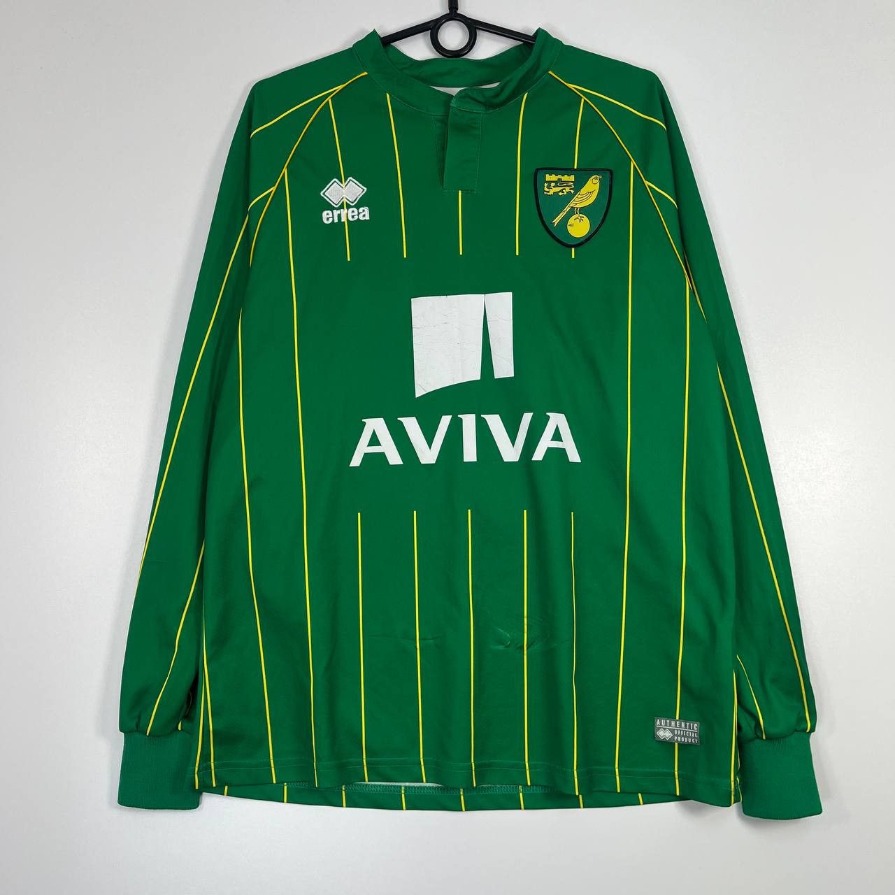 Errea Norwich City 2014 Home Shirt Football Errea Toffolo #15 L Size US L / EU 52-54 / 3 - 1 Thumbnail