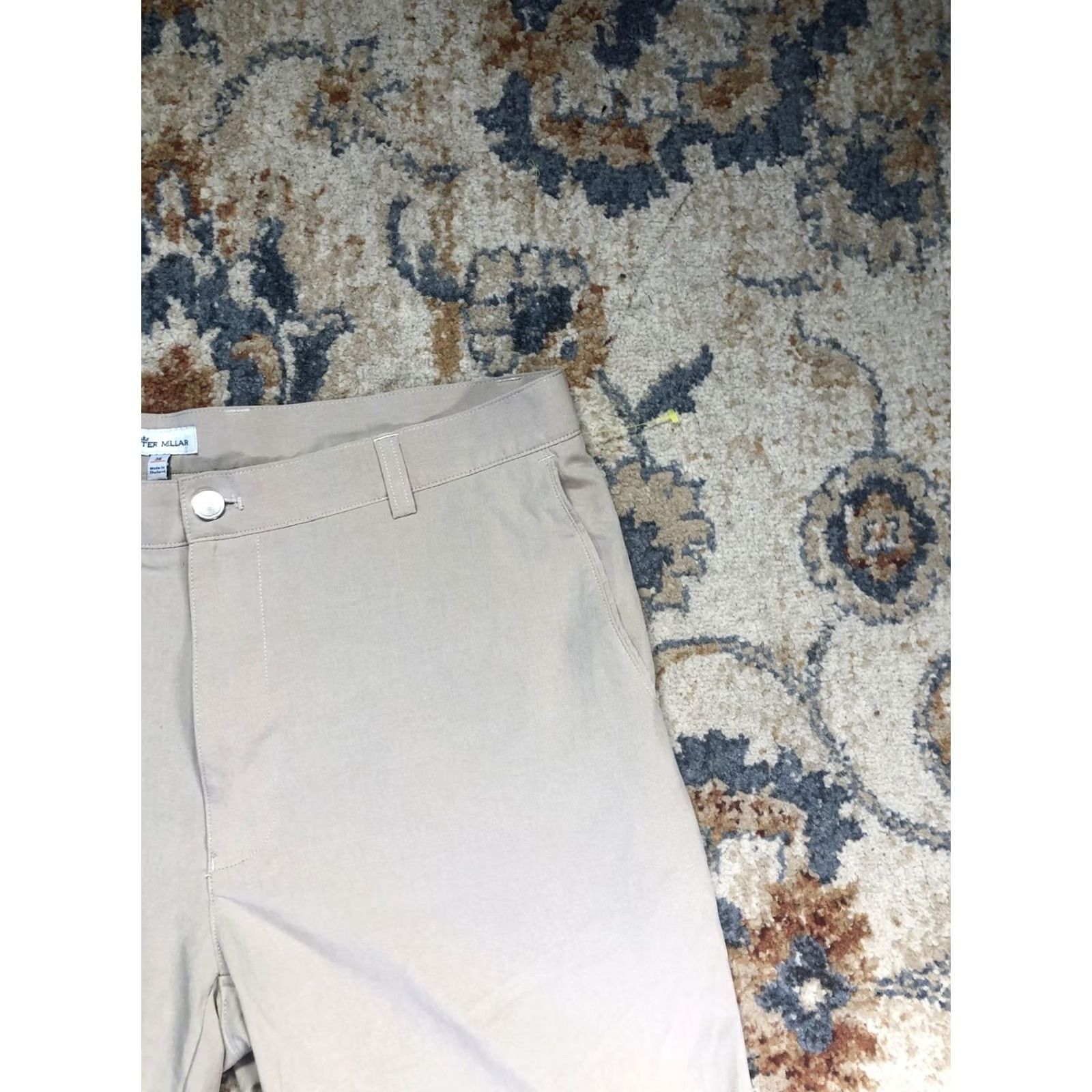 Peter Millar Peter Millar Shorts Mens 36 Beige Chino Flat Front 9 Inseam Golf Casual Summer Men Size US 36 / EU 52 - 3 Thumbnail