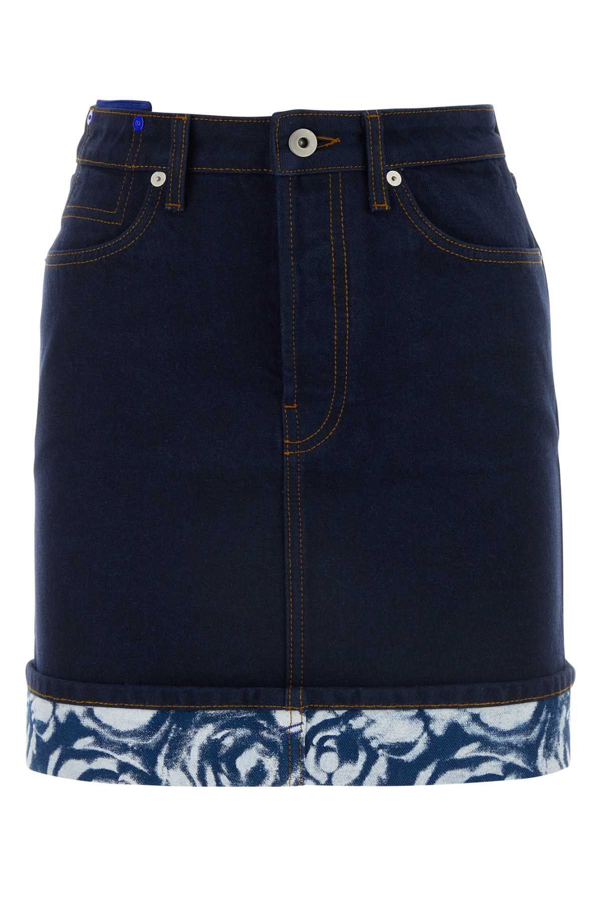image of Burberry Dark Blue Denim Mini Skirt, Women's (Size 26)