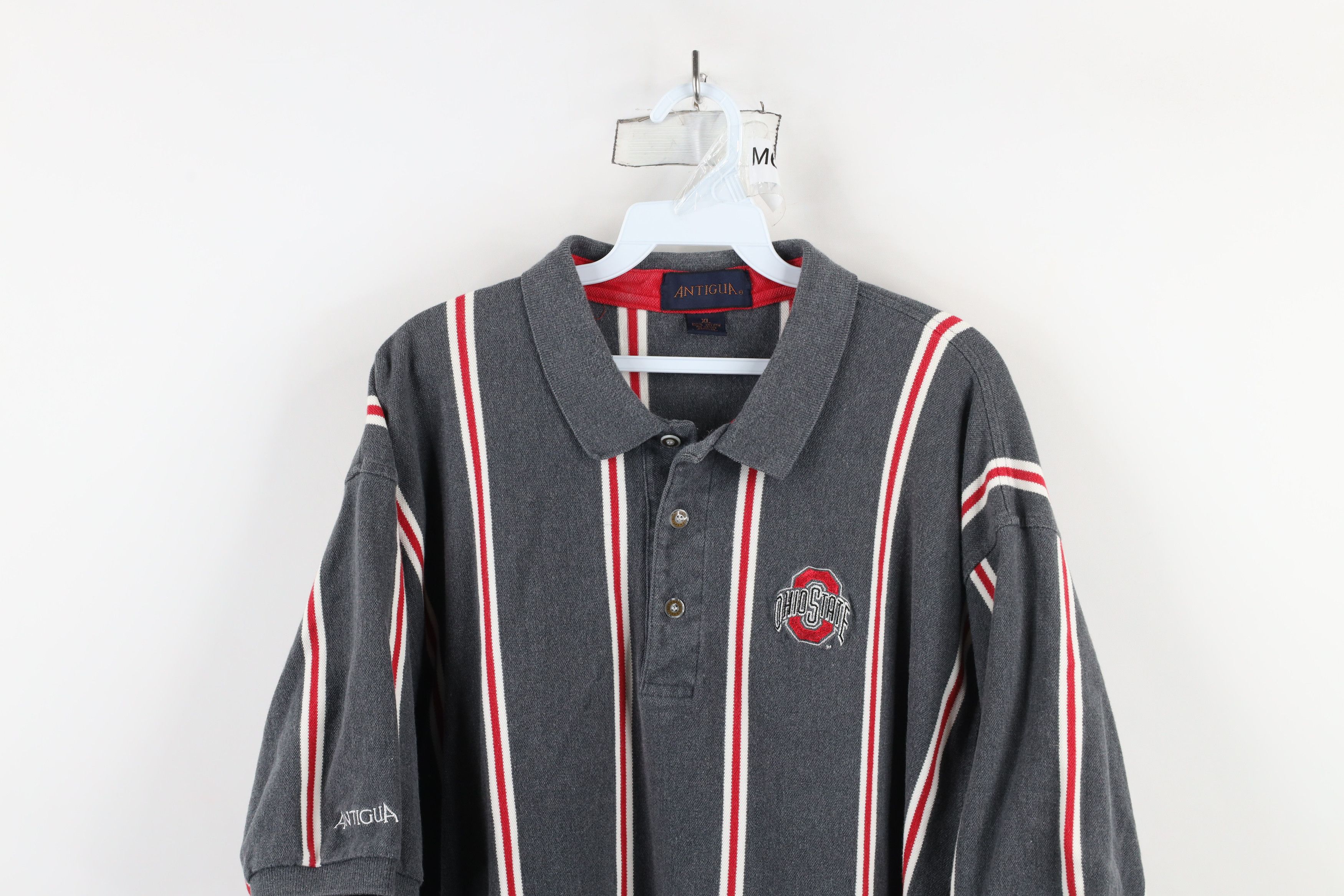 Vintage Vintage 90s Spell Ohio State University Striped Polo Shirt Size US XL / EU 56 / 4 - 2 Thumbnail