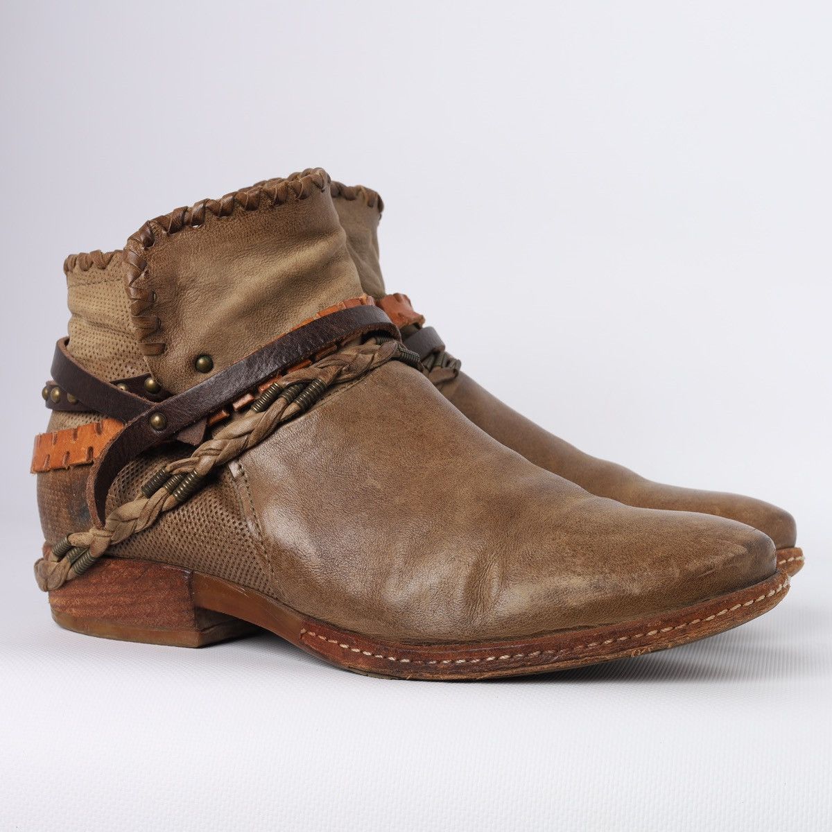 A.S.98 A.S.98 Airstep As 98 Leather Ankle Boots Straps Belt Shoes Size US 10 / IT 40 - 8 Thumbnail