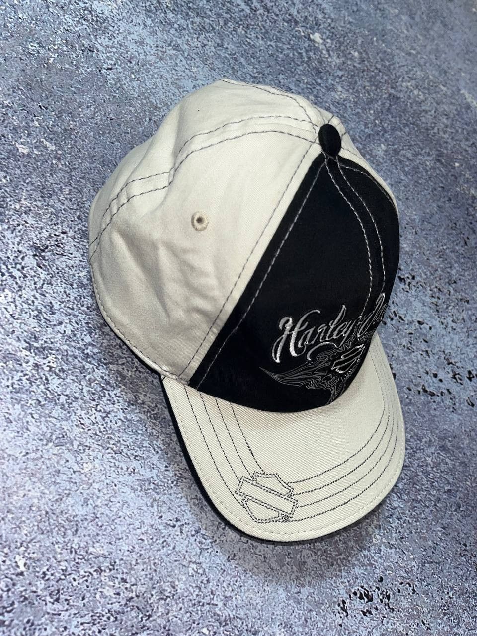 Harley Davidson 90S Vintage Harley Davidson Cap Embroided logo Moto Racing Size ONE SIZE - 3 Thumbnail