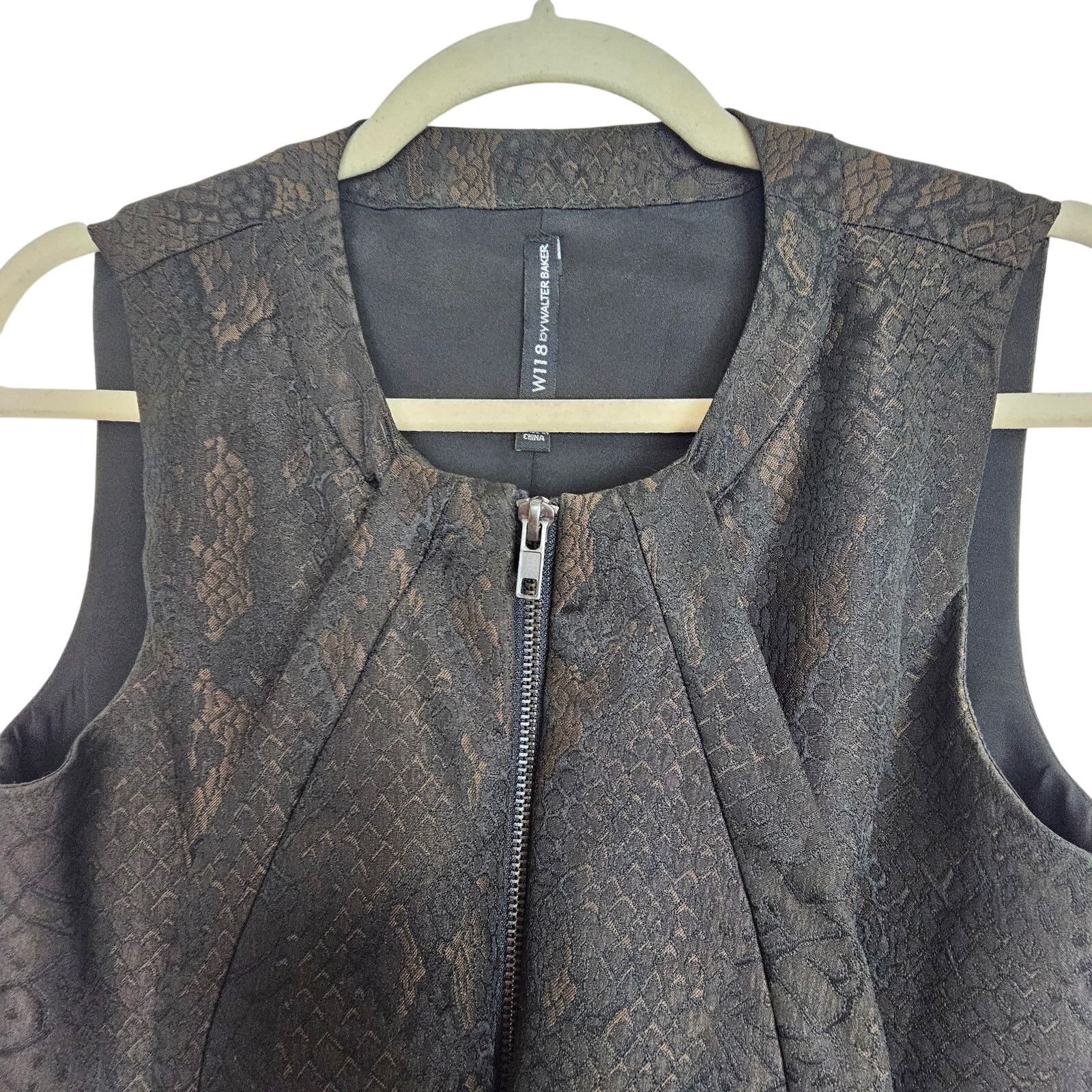 Barker W118 Walter Baker Ruffle Full Zip Vest Whimsigoth Steampunk Size S / US 4 / IT 40 - 3 Thumbnail