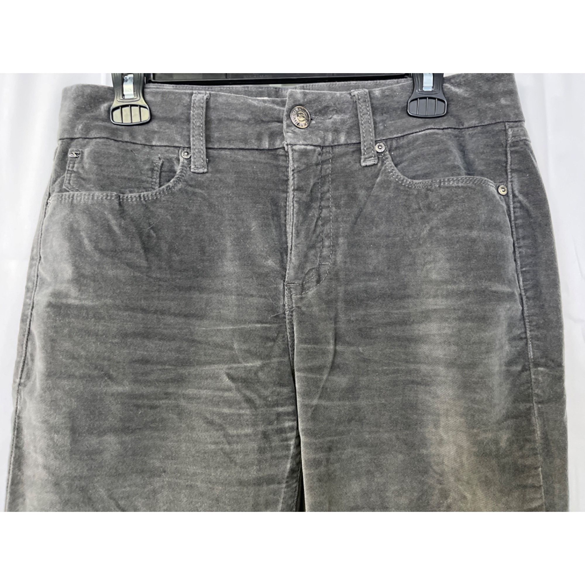 Seven 7 Seven 7 Women's Grey High Rise Velvet Pants/Skinny Size 8 SK Size 30" / US 8 / IT 44 - 3 Thumbnail