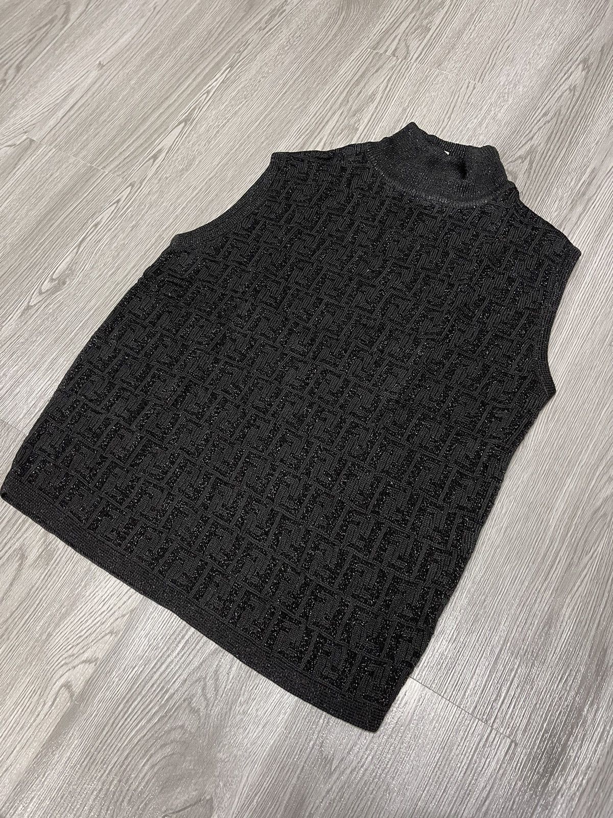 Fendi Vintage FENDI knitted monogram FF glitter tank top Size M / US 6-8 / IT 42-44 - 9 Thumbnail