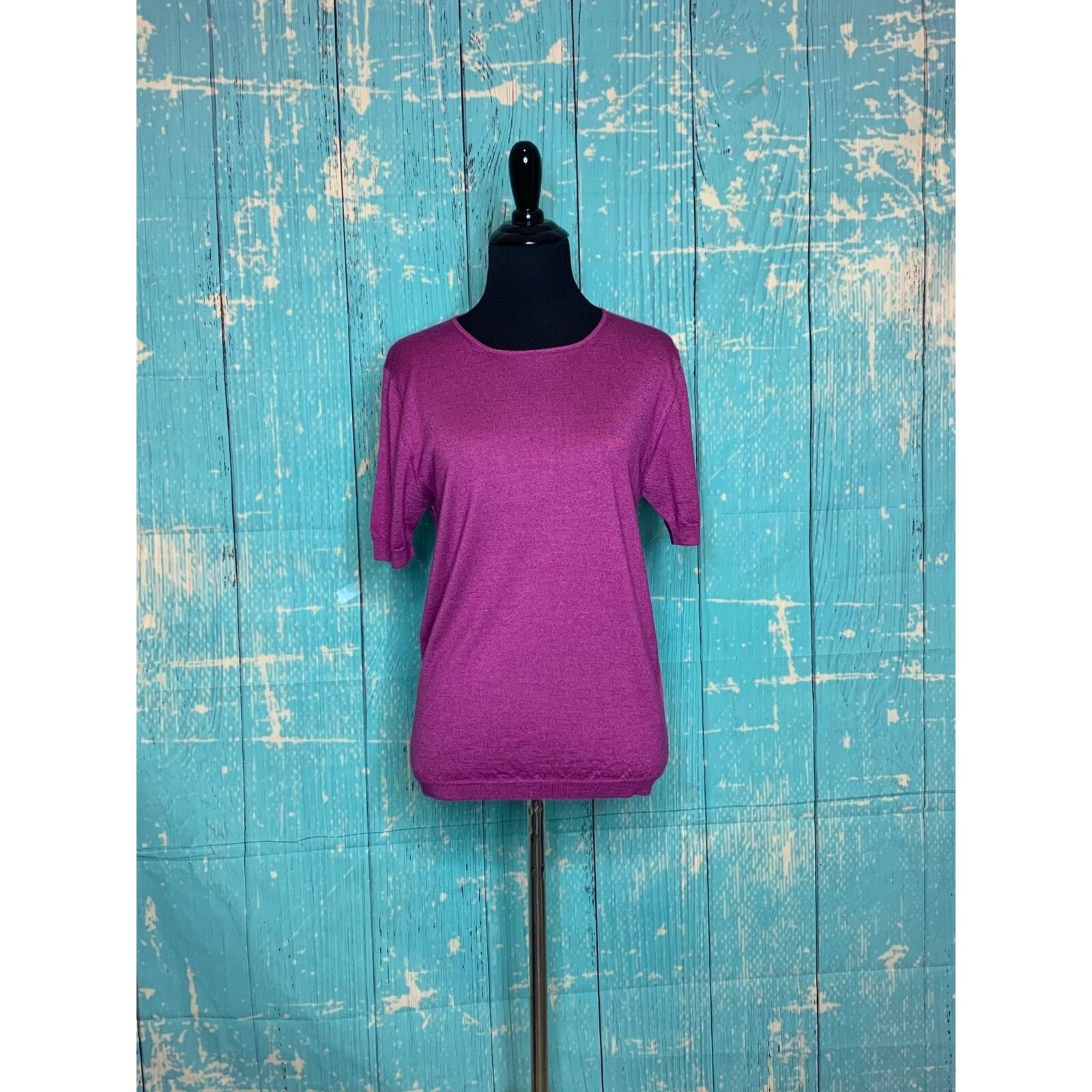 Cruciani Cruciani Fuchsia short sleeves sweater top size small Size S / US 4 / IT 40 - 10 Thumbnail