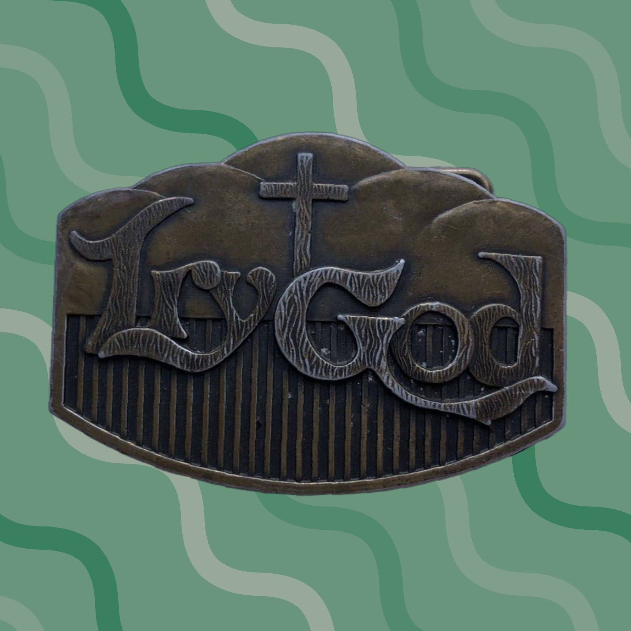 CO VINTAGE Insignia Co 1976 Metal Belt Buckle Try God Belt Buckle Mens Womens Gold 1970s Religious Size ONE SIZE - 1 Thumbnail
