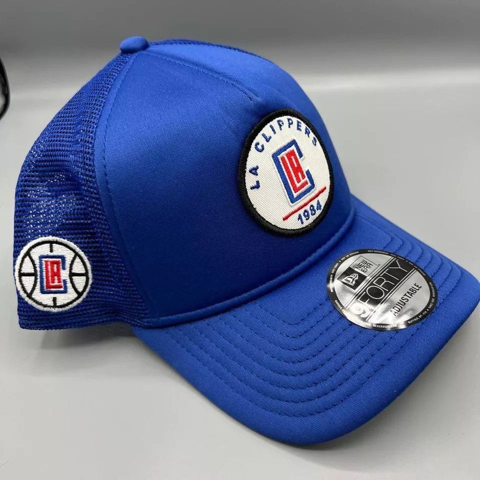 New Era Los Angeles LA Clippers Trucker Hat Men Blue Snap Back Cap Size ONE SIZE - 3 Thumbnail