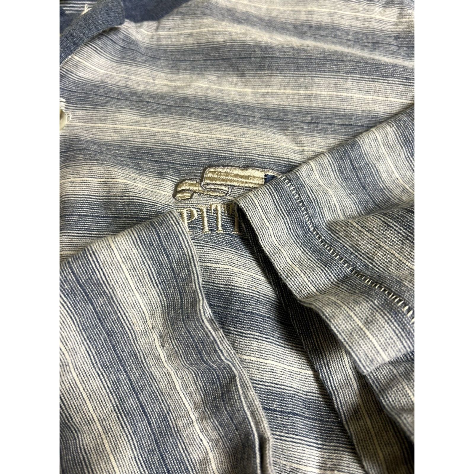 Vintage VINTAGE Carolina Smile Shirt Mens L Blue 90s Embroidered Striped Crew Neck Short Sleeve 1990s Mens Size US L / EU 52-54 / 3 - 3 Thumbnail