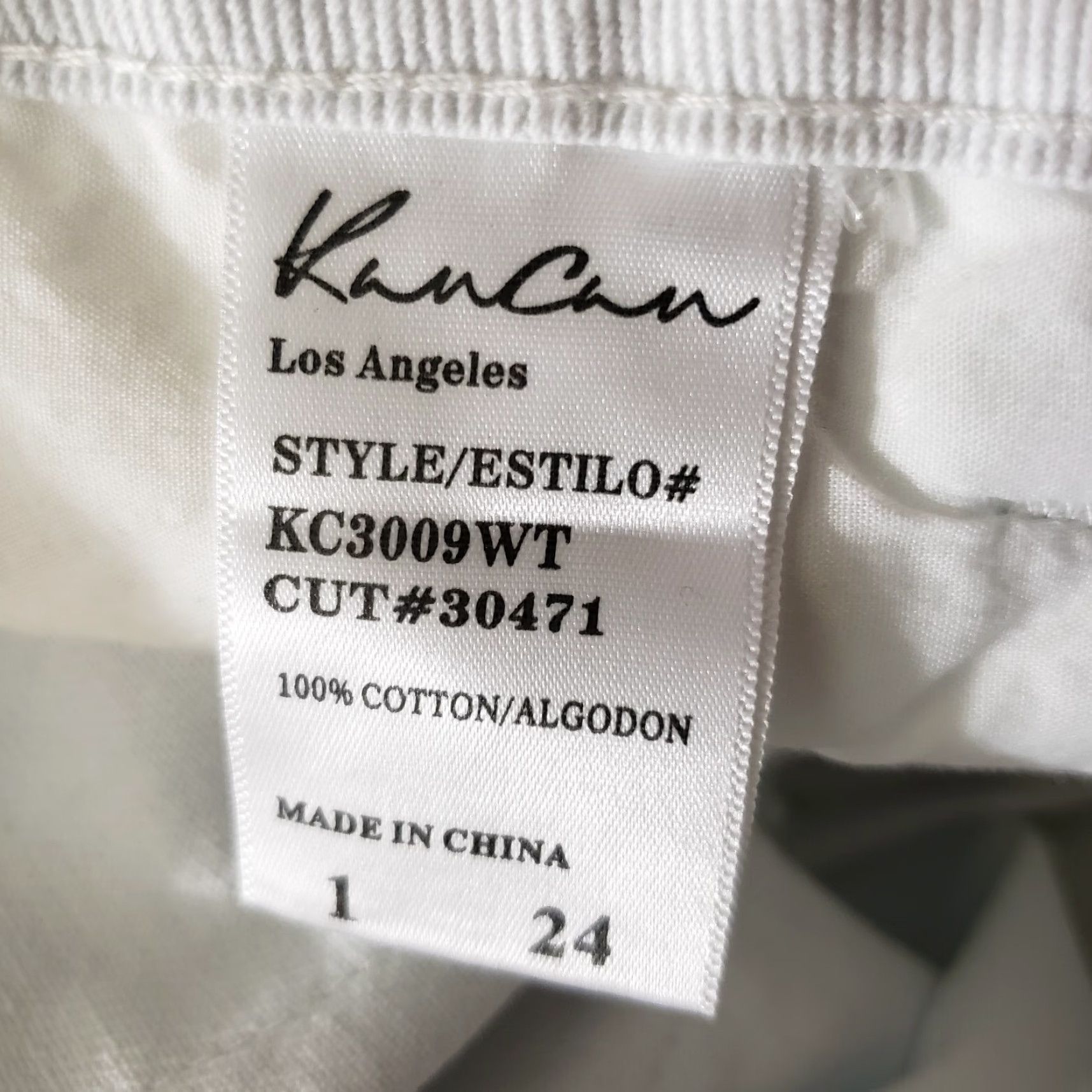 Vintage Kancan Womens High Rise Jeans Sz 24 White Distressed Cargo Pocket Denim 29.5in Inseam Womens Size 42" / US 20 - 6 Thumbnail