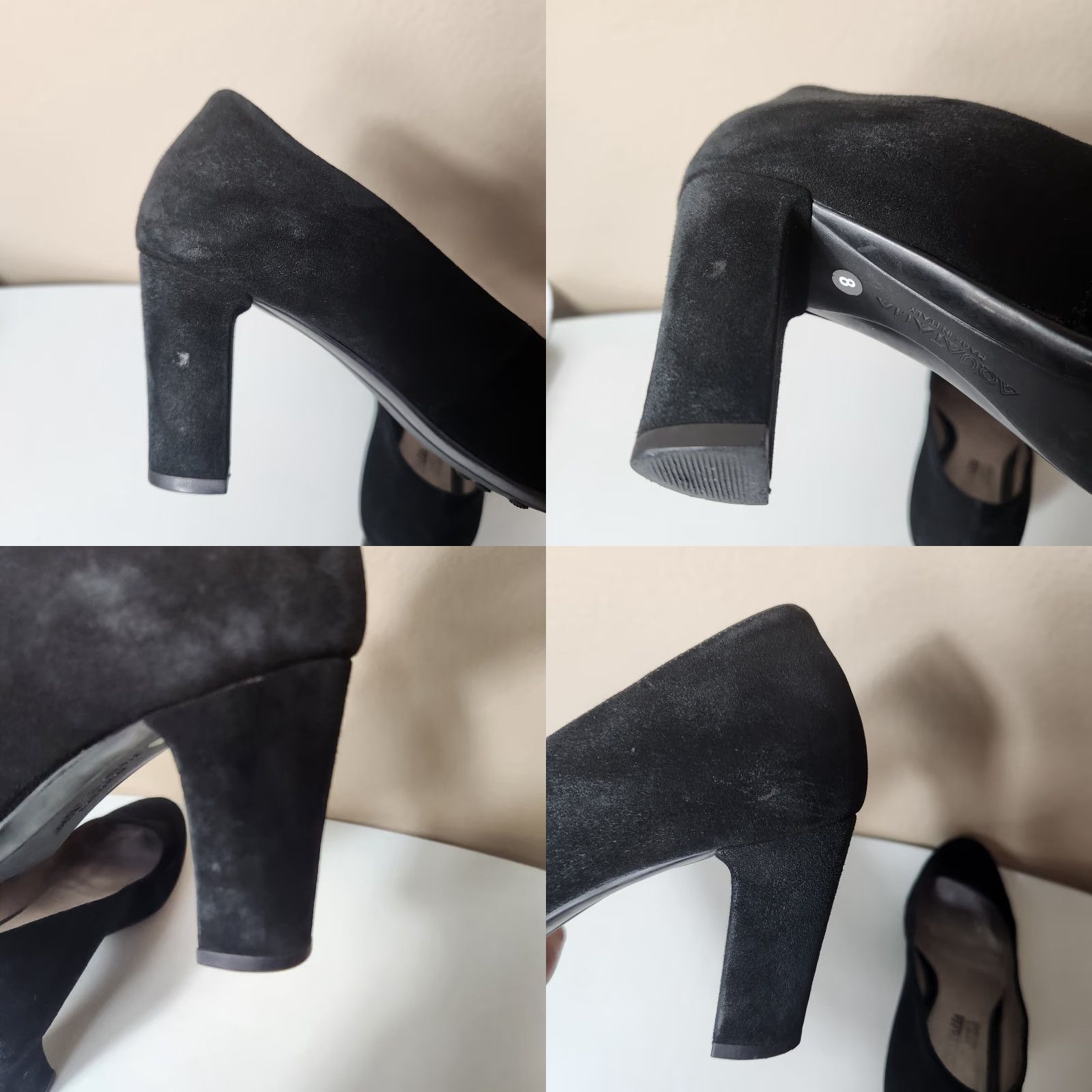 Aquatalia Aquatalia Black Suede Block Heel Pumps-Size 8 Womens Pump, Leather Lining, Leather Insole, Rubber Outsole, Slip On, High Heel Size US 8 / IT 38 - 8 Thumbnail