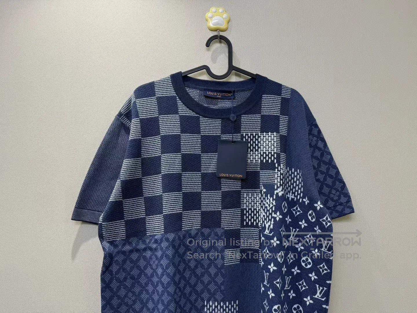 Louis Vuitton Louis Vuitton Checkerboard Patch Full Logo Knit Short Slee Size US L / EU 52-54 / 3 - 2 Thumbnail
