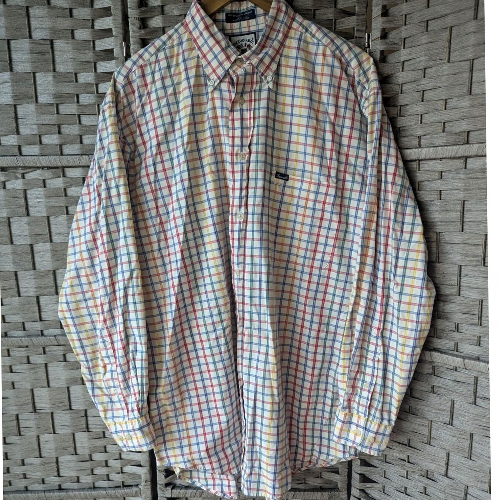 Faconnable Vtg Faconnable Mens Multicolor Check Button-Down Shirt L Albert Goldberg Cotton Shirt Size US L / EU 52-54 / 3 - 2 Thumbnail
