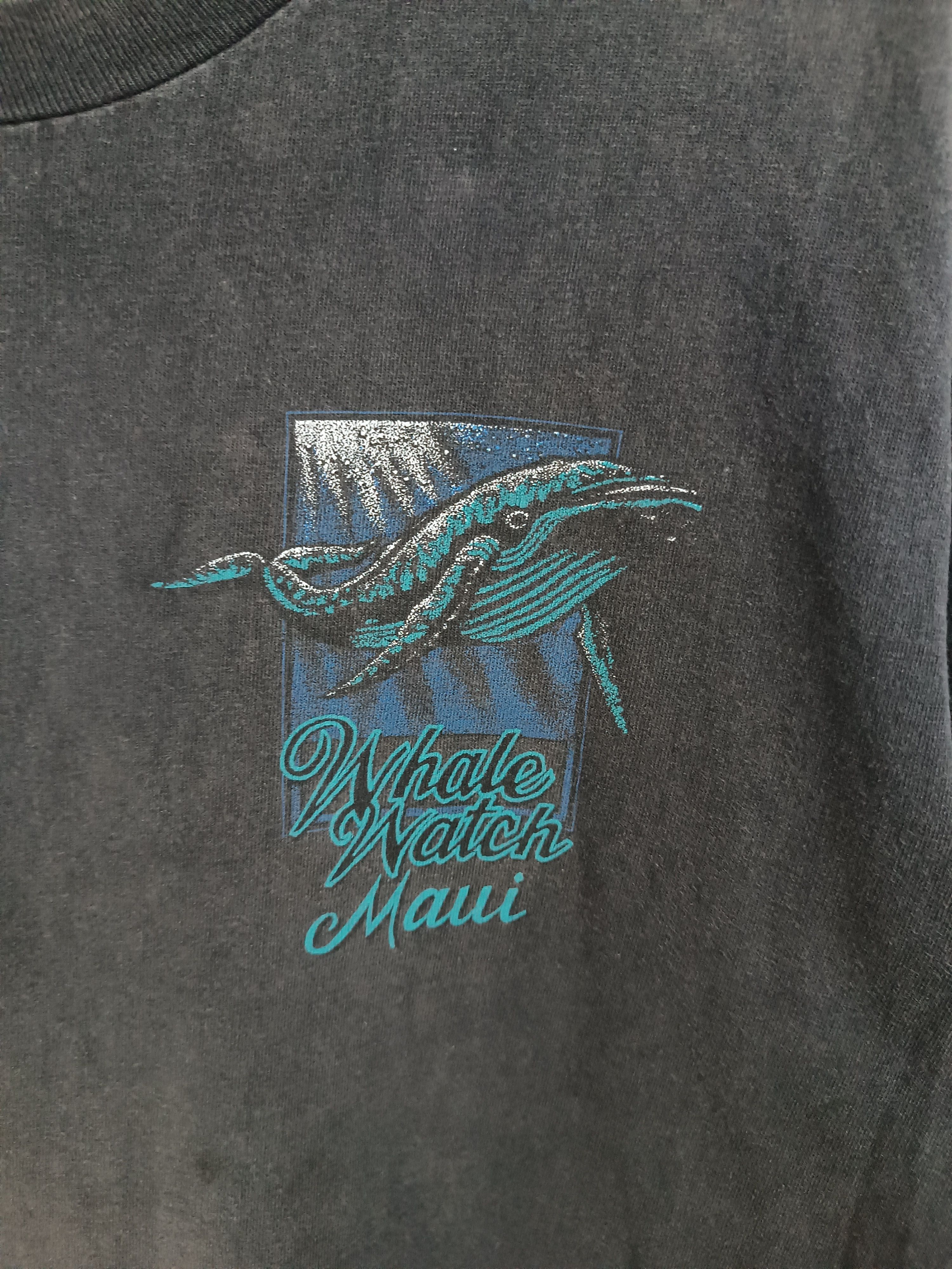 Vintage FADED VINTAGE 90'S MAUI WHALE ISLAND GIANT HAWAII GUAM TEE Size US M / EU 48-50 / 2 - 18 Thumbnail
