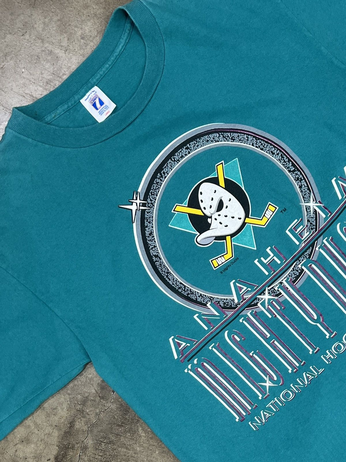 NHL Vintage 1993 NHL Anaheim Mighty Ducks Single Stitch Large Size US L / EU 52-54 / 3 - 1 Thumbnail