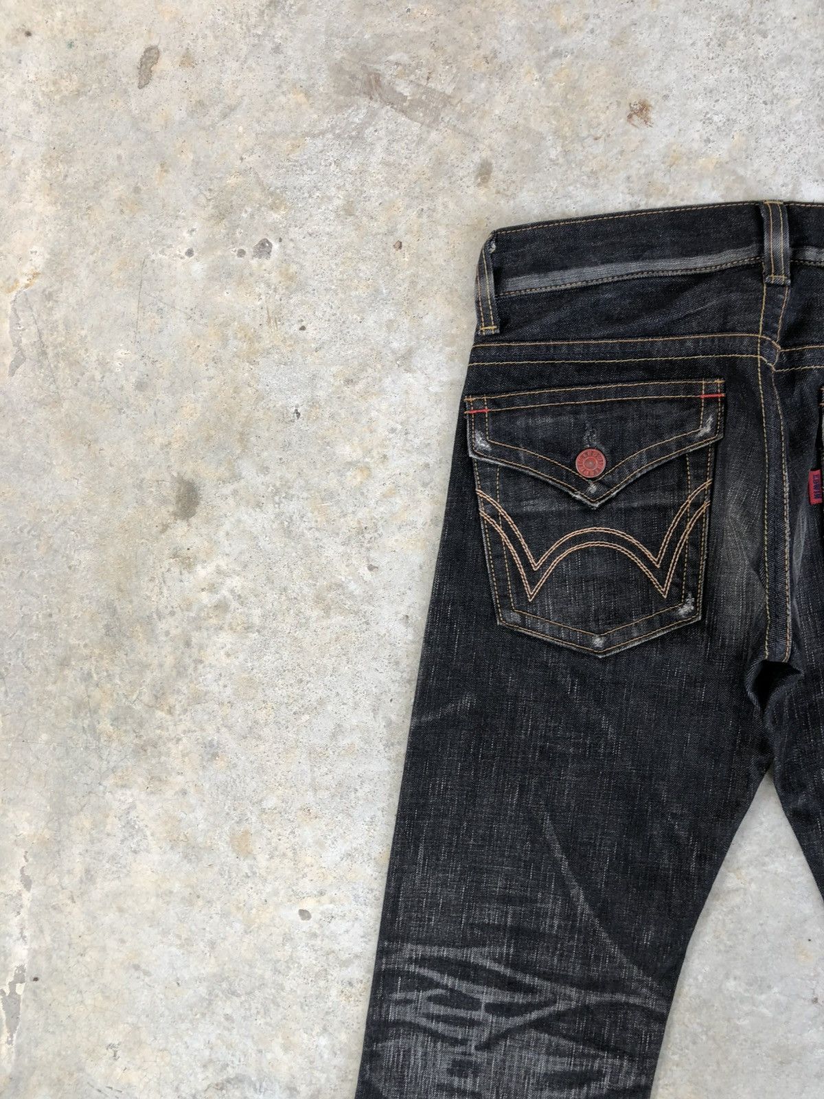 If Six Was Nine Edwin 503 Flared Distressed Jeans Whiskered Size US 30 / EU 46 - 9 Thumbnail