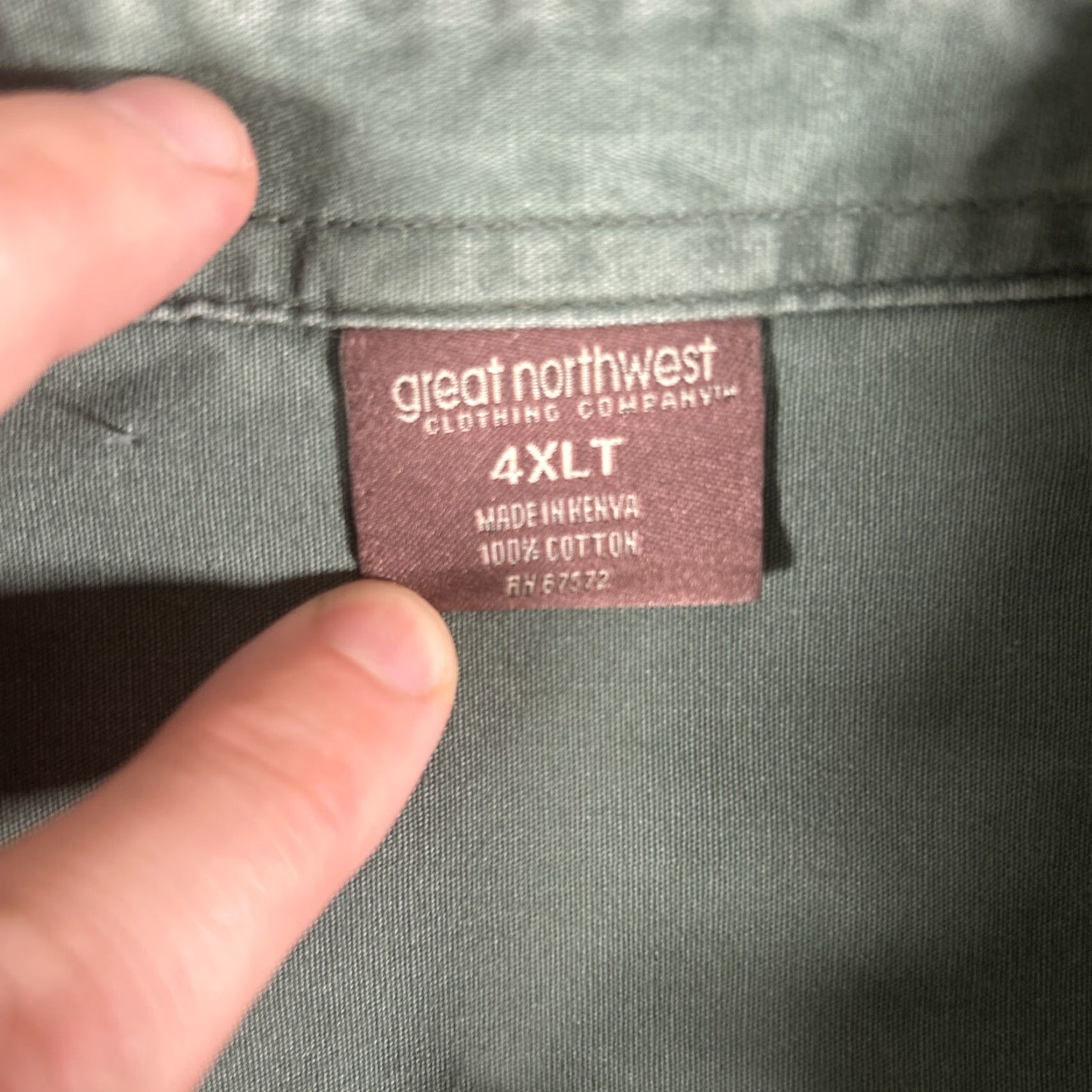 Greats Great Northwest Shirt 4XLT Mens Short Sleeve Button-Up Pockets Green Cotton Casual Travel Workwear Front Pockets Size US XXL / EU 58 / 5 - 2 Thumbnail