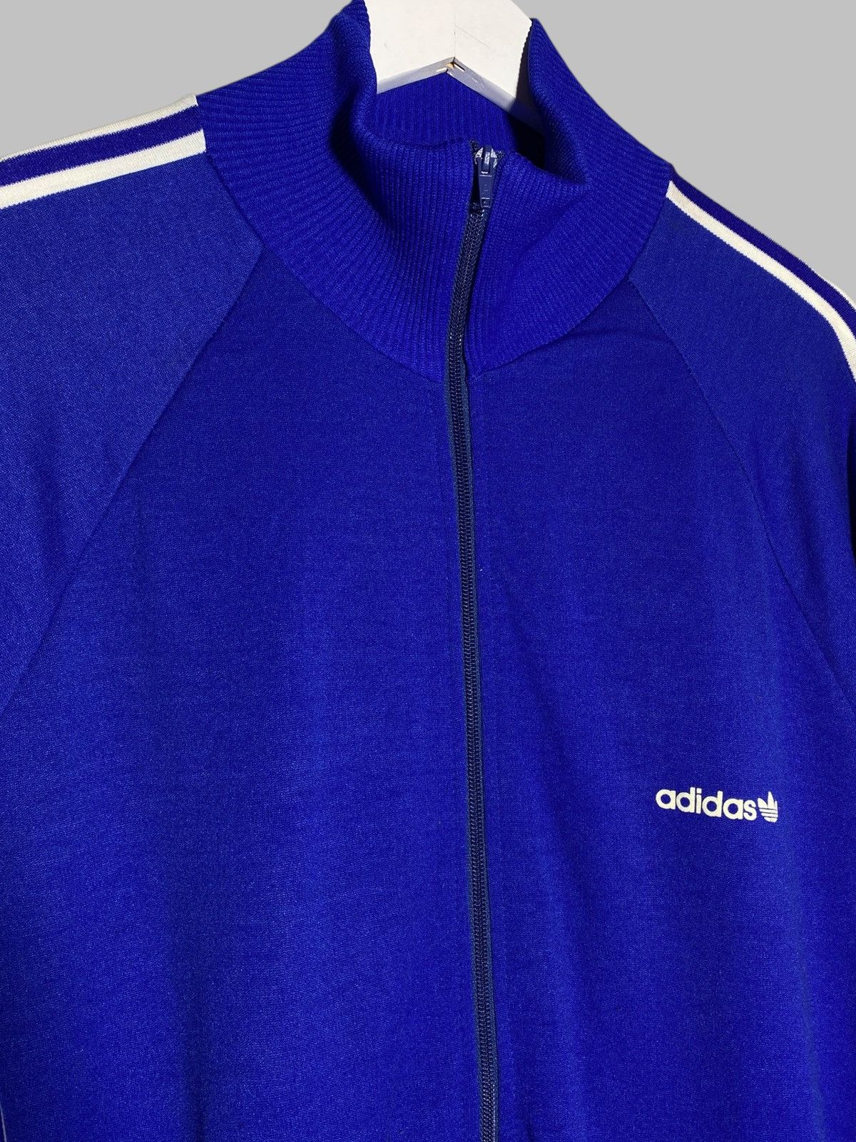 Vintage 🔥 ADIDAS 80S TRACK JACKET RETRO BLUE RAVE VINTAGE DRIP Size US XXL / EU 58 / 5 - 3 Thumbnail