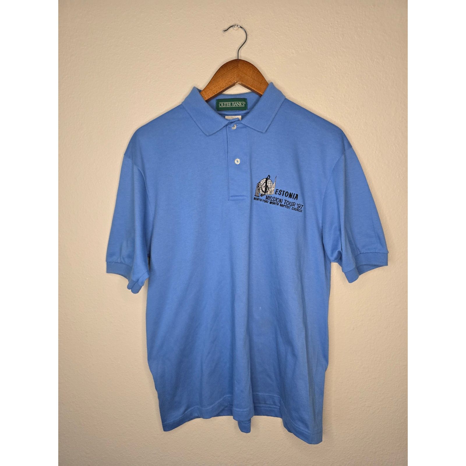Vintage Vintage Church Polo Medium Fort Worth Tour Estonia Shirt 90s Size US M / EU 48-50 / 2 - 1 Thumbnail