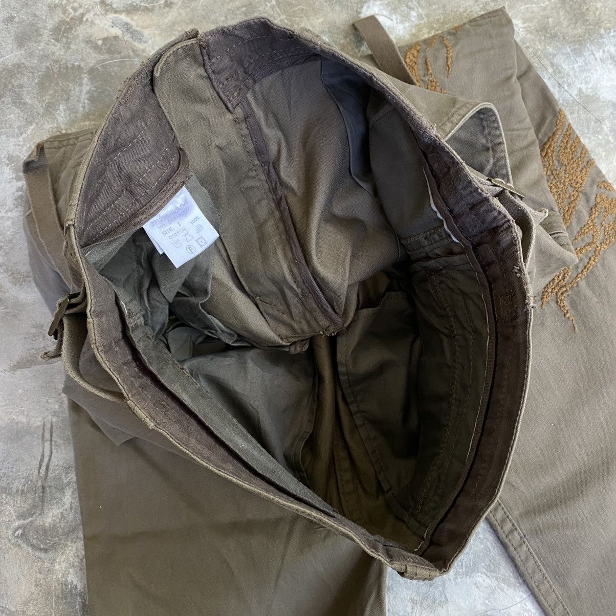 291295=Homme 2000s 291295=Homme Y2K Style Cargo Pants Embordired Pants Size US 27 - 14 Thumbnail