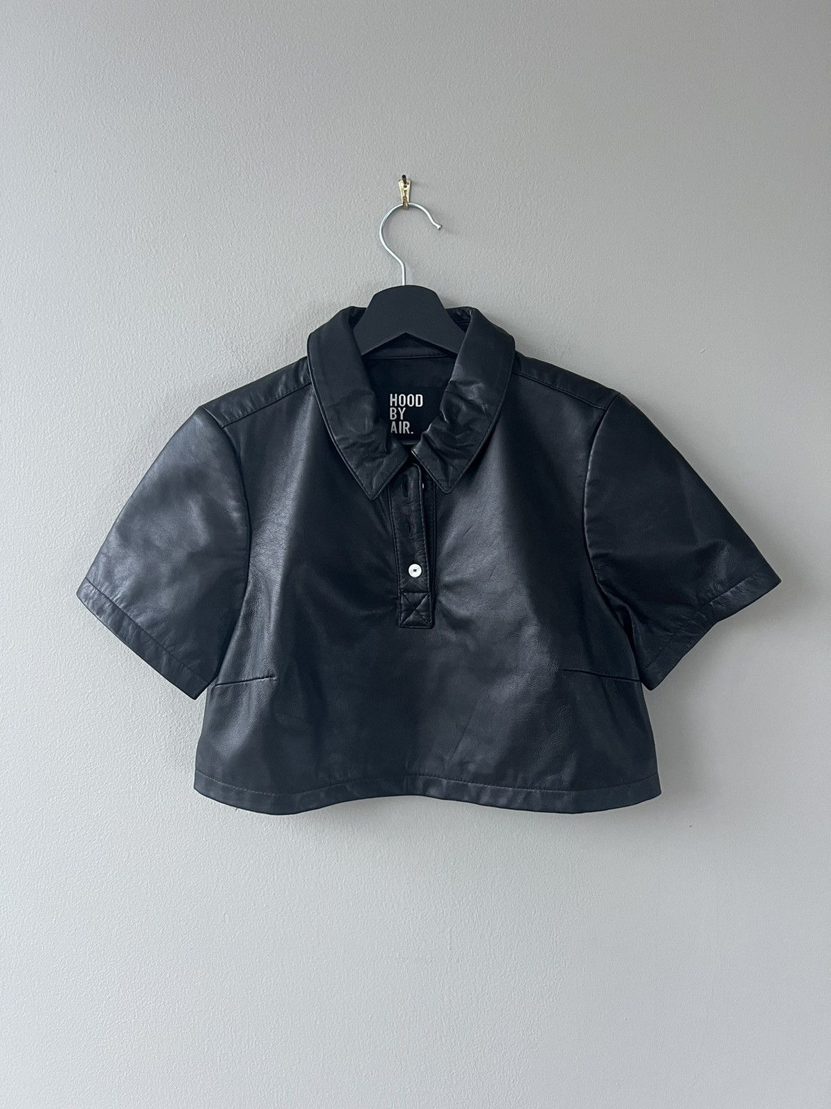 Hood By Air Leather Cropped Polo Size M / US 6-8 / IT 42-44 - 1 Thumbnail