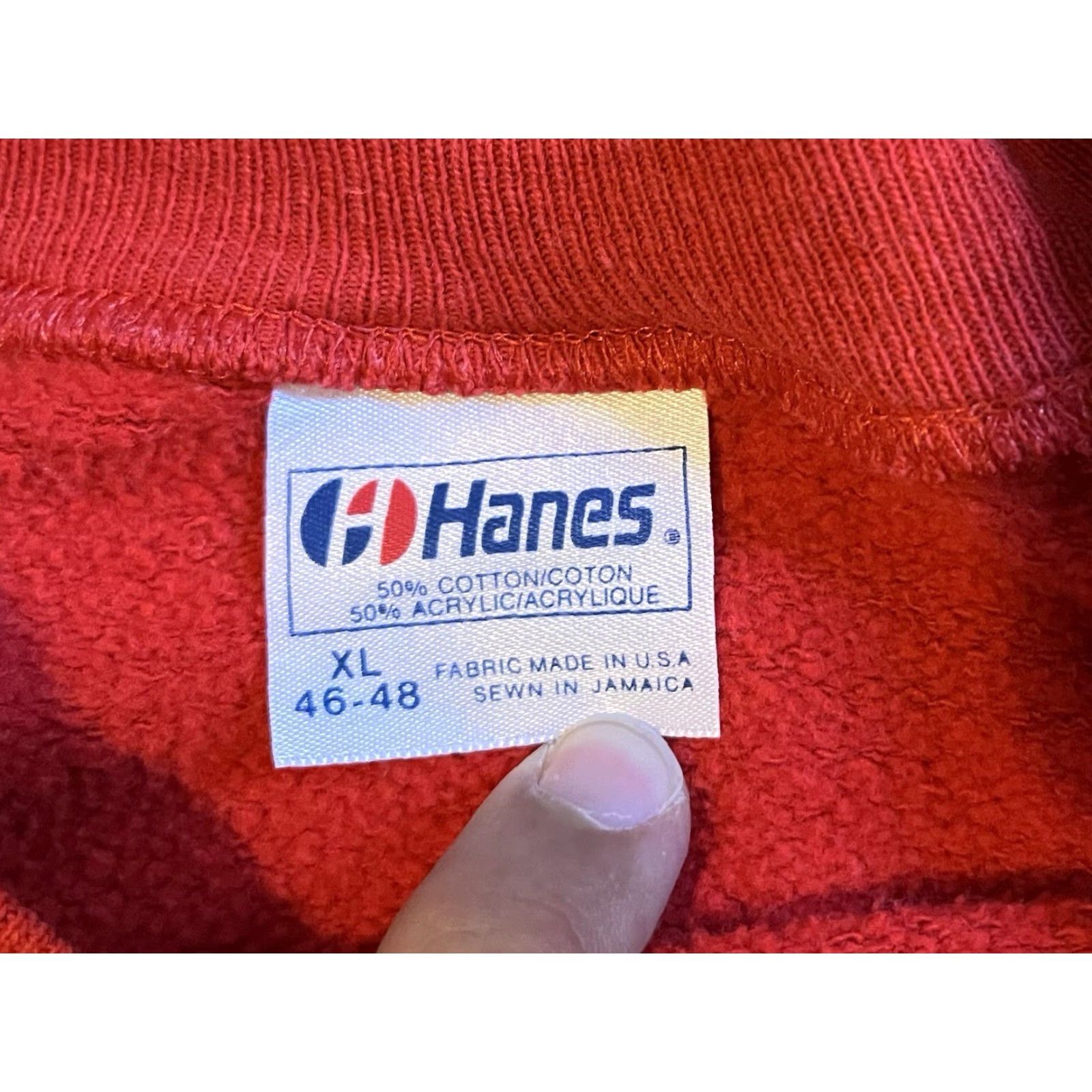 Hanes VINTAGE Hanes Sweatshirt Men XL Red Vermont Christmas Snow Graphic Print City 80s 90s Retro USA Crew Neck Pullover Jersey Cotton Blend Polyester Size US XL / EU 56 / 4 - 4 Thumbnail