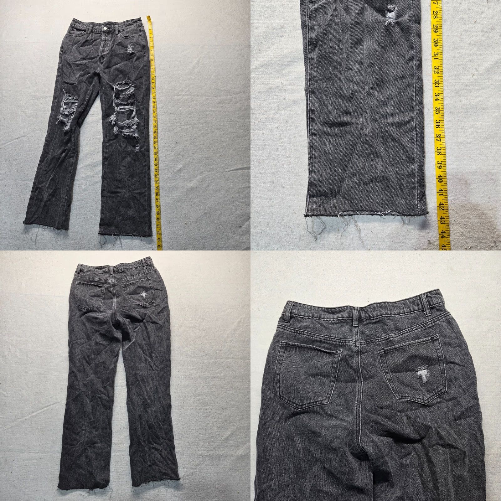 Shein SheIn Jeans Women Size L Black Skinny High Rise Distressed Stretchy Pants Size 36" / US 14 / IT 50 - 8 Thumbnail