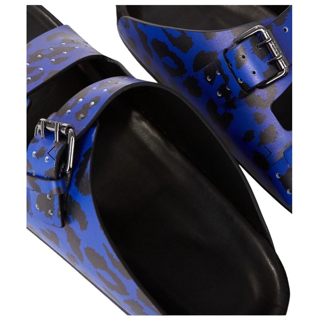 The Kooples Blue Leopard-Print Leather Sandals With Adjustable Buckles & Size US 6 / EU 39 - 5 Thumbnail