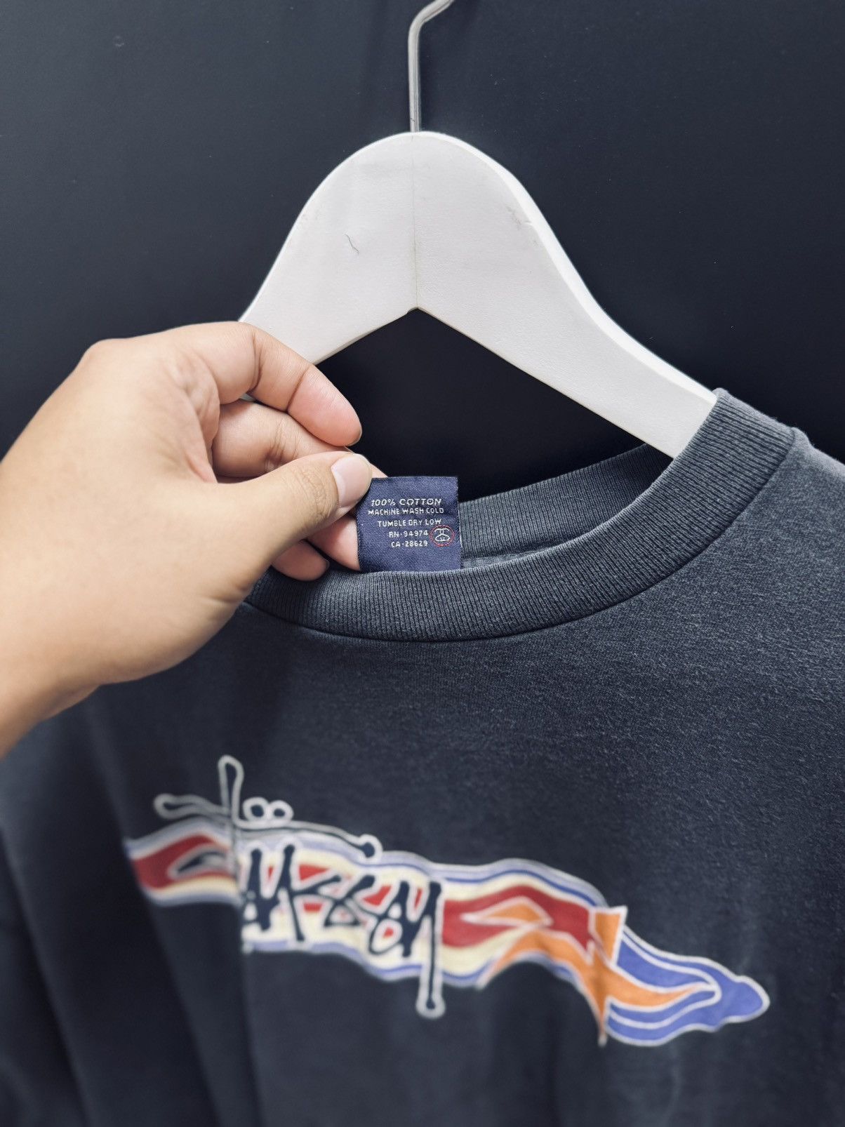 Stussy × Vintage Vintage 90s Stussy Oval Star Centre Size US XXL / EU 58 / 5 - 4 Thumbnail