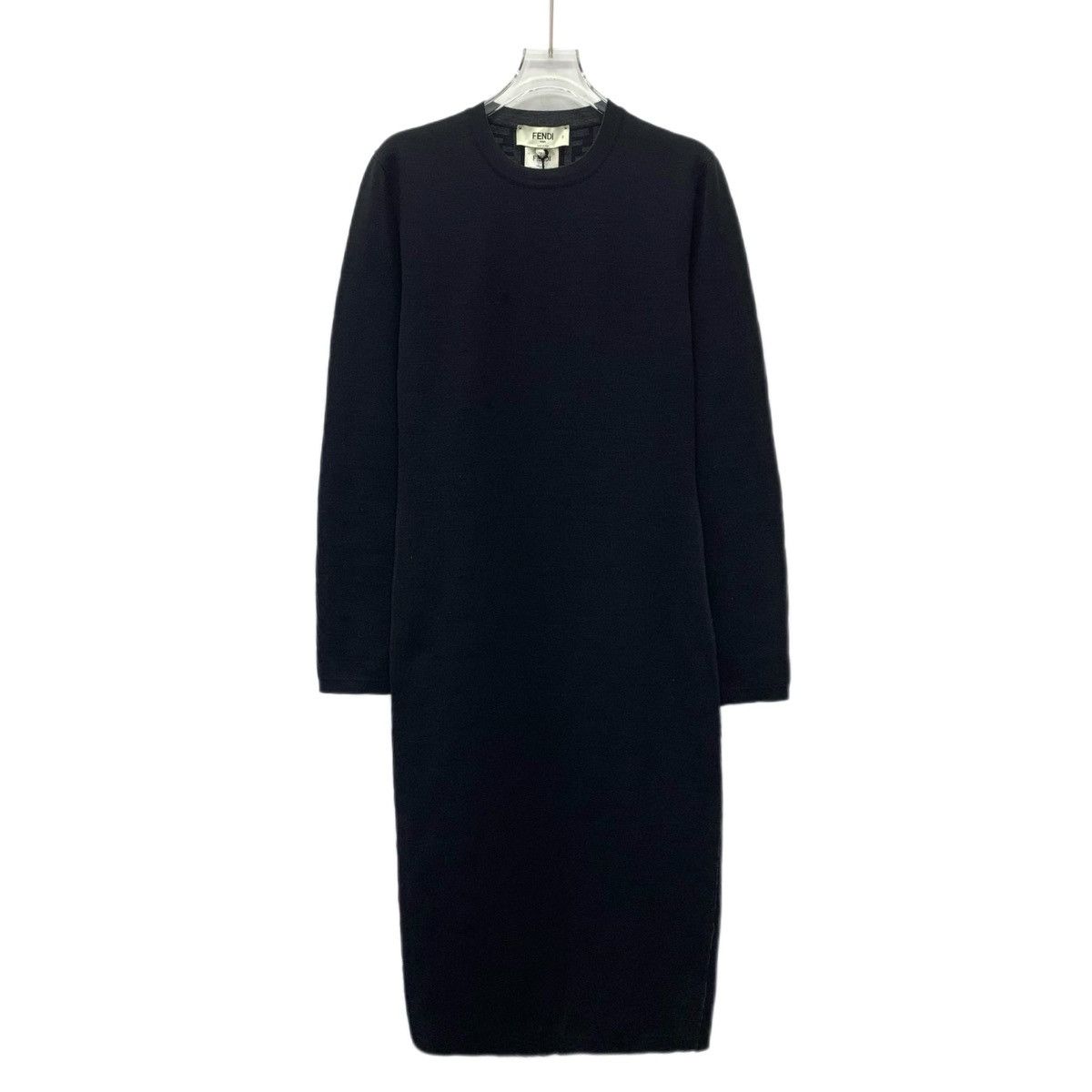 Fendi Fendi 22 Black Merino Wool Long Sleeve Knit Dress K26WX Size M / US 6-8 / IT 42-44 - 1 Thumbnail