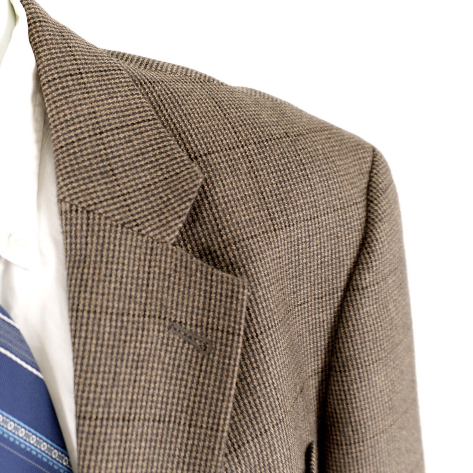 Oscar De La Renta Oscar De La Renta Soft Tweed Lambswool Cashmere Gray Tan Che Size 44R - 2 Thumbnail