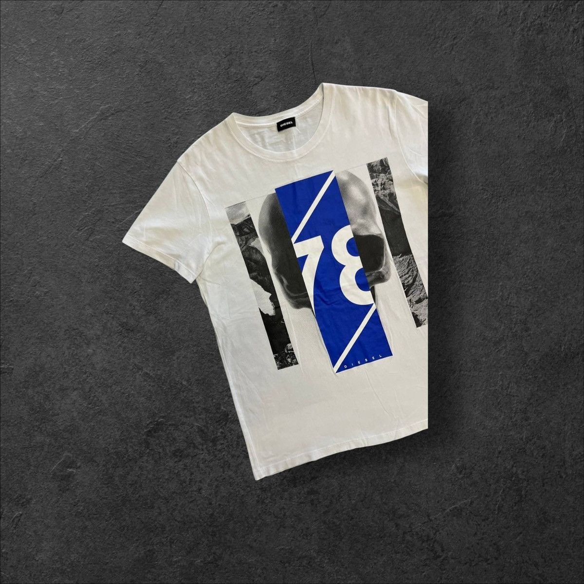 Diesel × Vintage Vintage Diesel Skull Geometric Cotton T shirt White Tee Size US XL / EU 56 / 4 - 5 Thumbnail