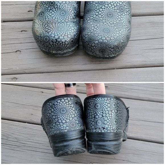 Dansko Dansko XP Silver Gray Floral Kaleidoscope Tooled Leather Pro Size US 8.5 / IT 38.5 - 5 Thumbnail