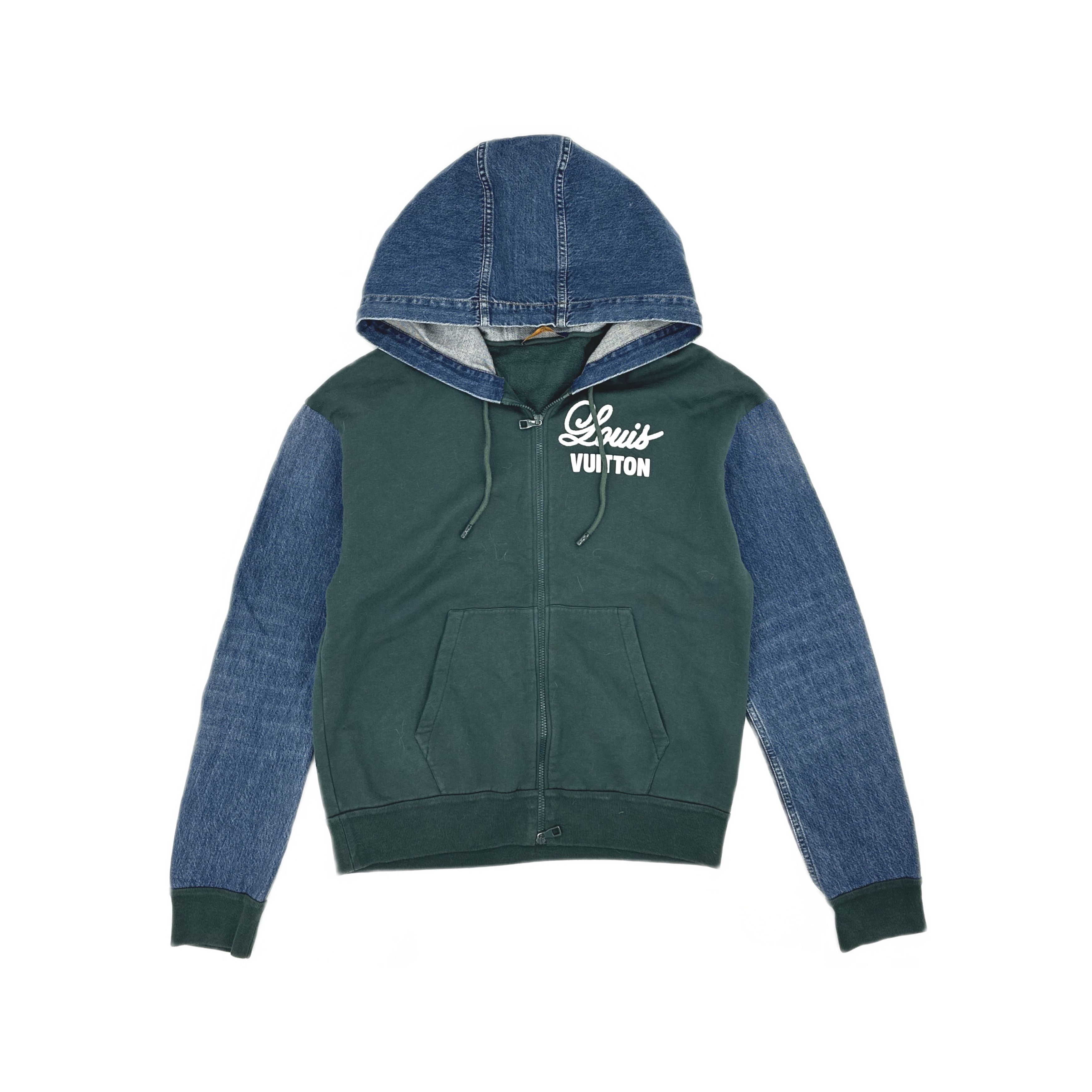 Louis Vuitton Louis Vuitton Denim Panel Green Hoodie Jacket Size L Size US L / EU 52-54 / 3 - 1 Thumbnail