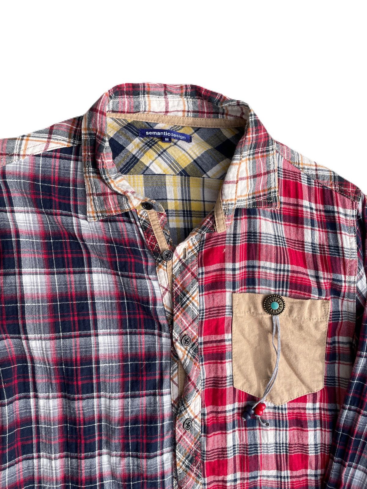 If Six Was Nine 2000s Semanticdesign Vkei Multi Pattern Plaid Shirts Gyaruo Size US S / EU 44-46 / 1 - 5 Thumbnail