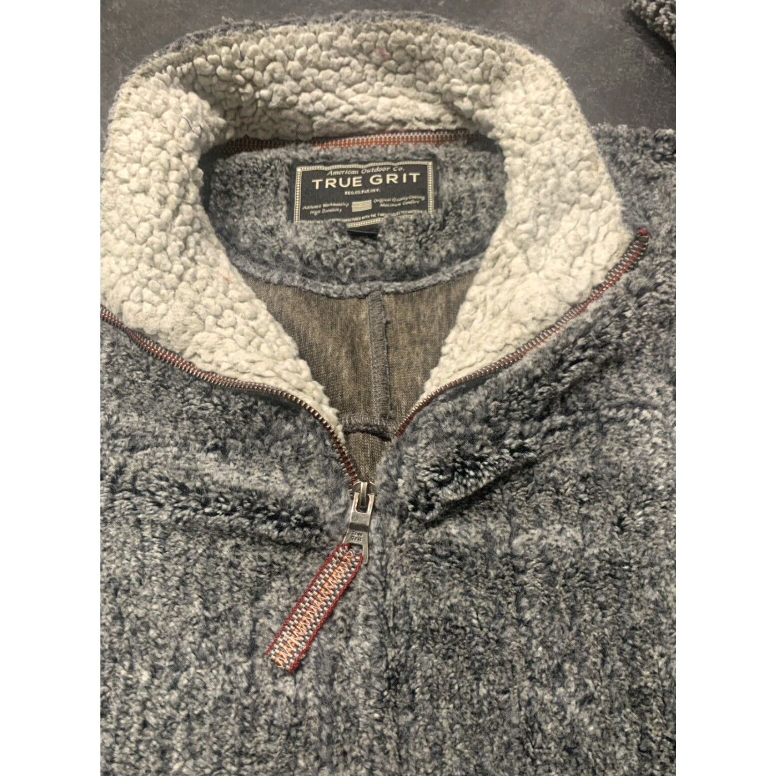 Vintage True Grit Sherpa Fleece Pullover Sweater Gray XS Unisex Size US XS / EU 42 / 0 - 3 Thumbnail