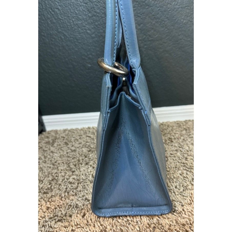 Vintage Sequoia Paris Blue Leather Shoulder Bag Late 90's Size ONE SIZE - 4 Thumbnail