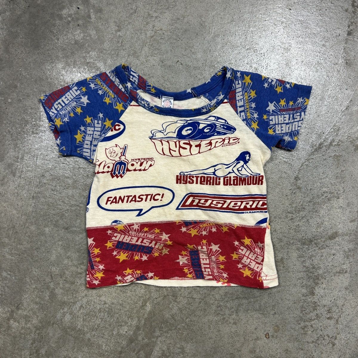 1990s Hysteric Mini Baby Tee Full Print