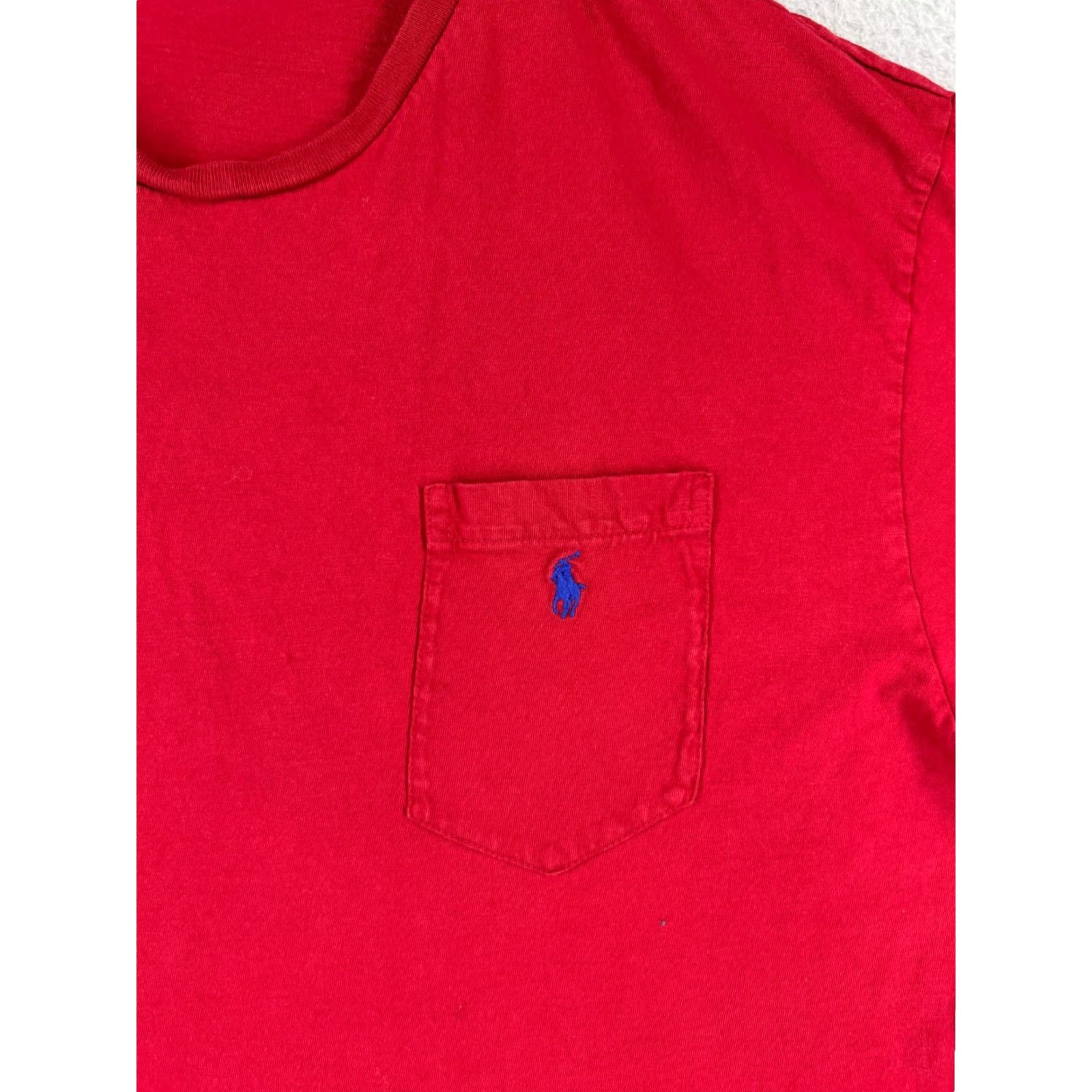 Ralph Lauren VINTAGE Ralph Lauren Shirt Mens Large Red Pony Crew Neck Short Sleeve Cotton Size US L / EU 52-54 / 3 - 6 Thumbnail