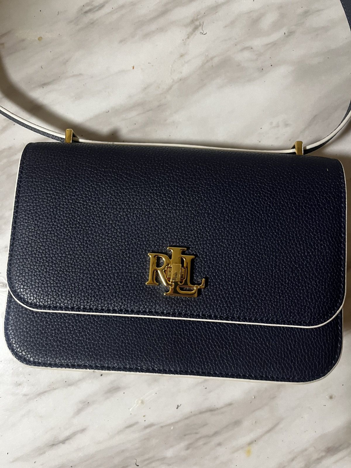 Lauren Ralph Lauren × Ralph Lauren Ralph Lauren Pebbled Leather Sophee Crossbody - Dark Blue Size ONE SIZE - 3 Thumbnail