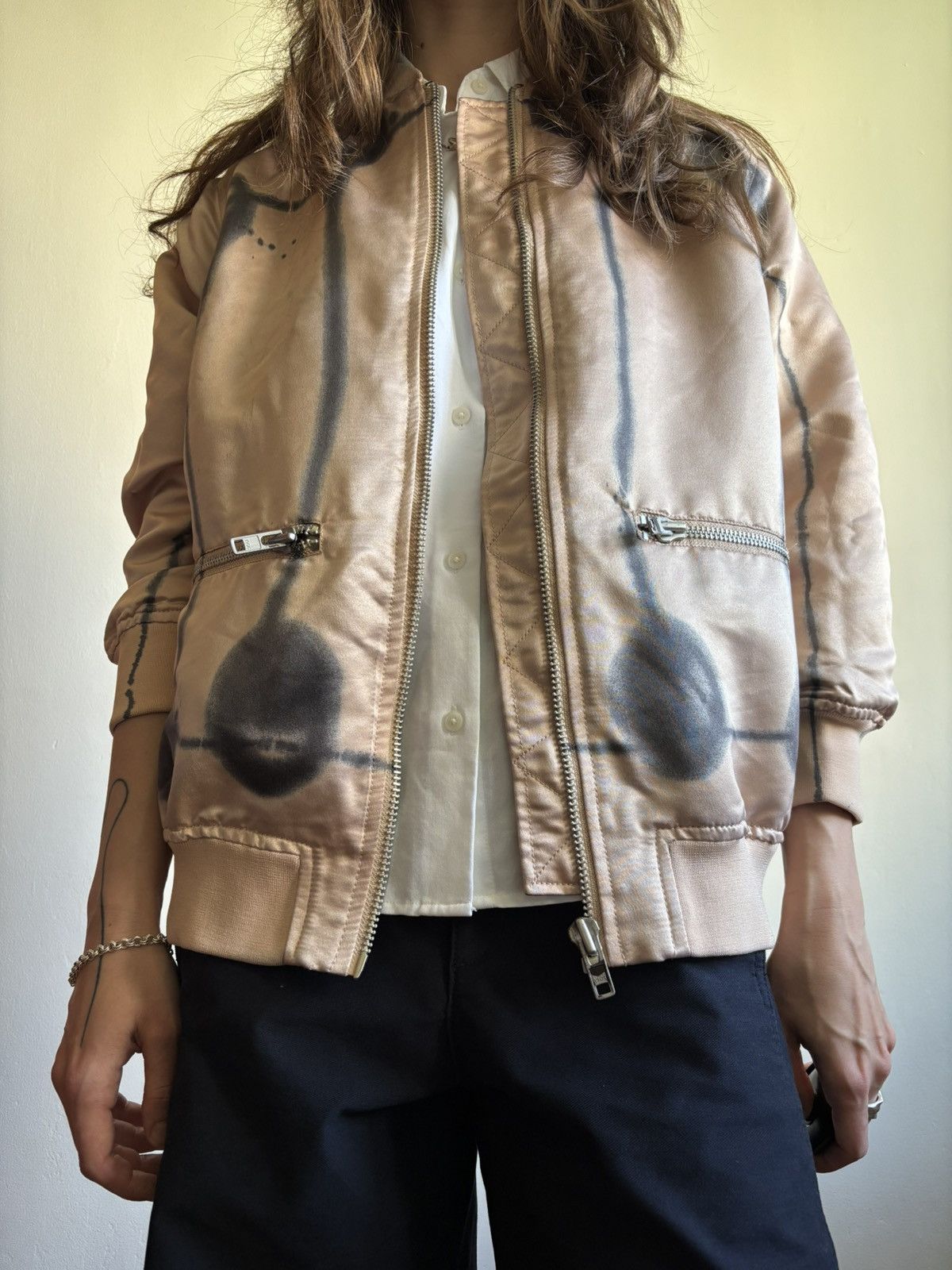 Carin Wester × Designer Carin Wester vintage bomber jacket graffiti y2k Scandinavian Size XS / US 0-2 / IT 36-38 - 2 Thumbnail