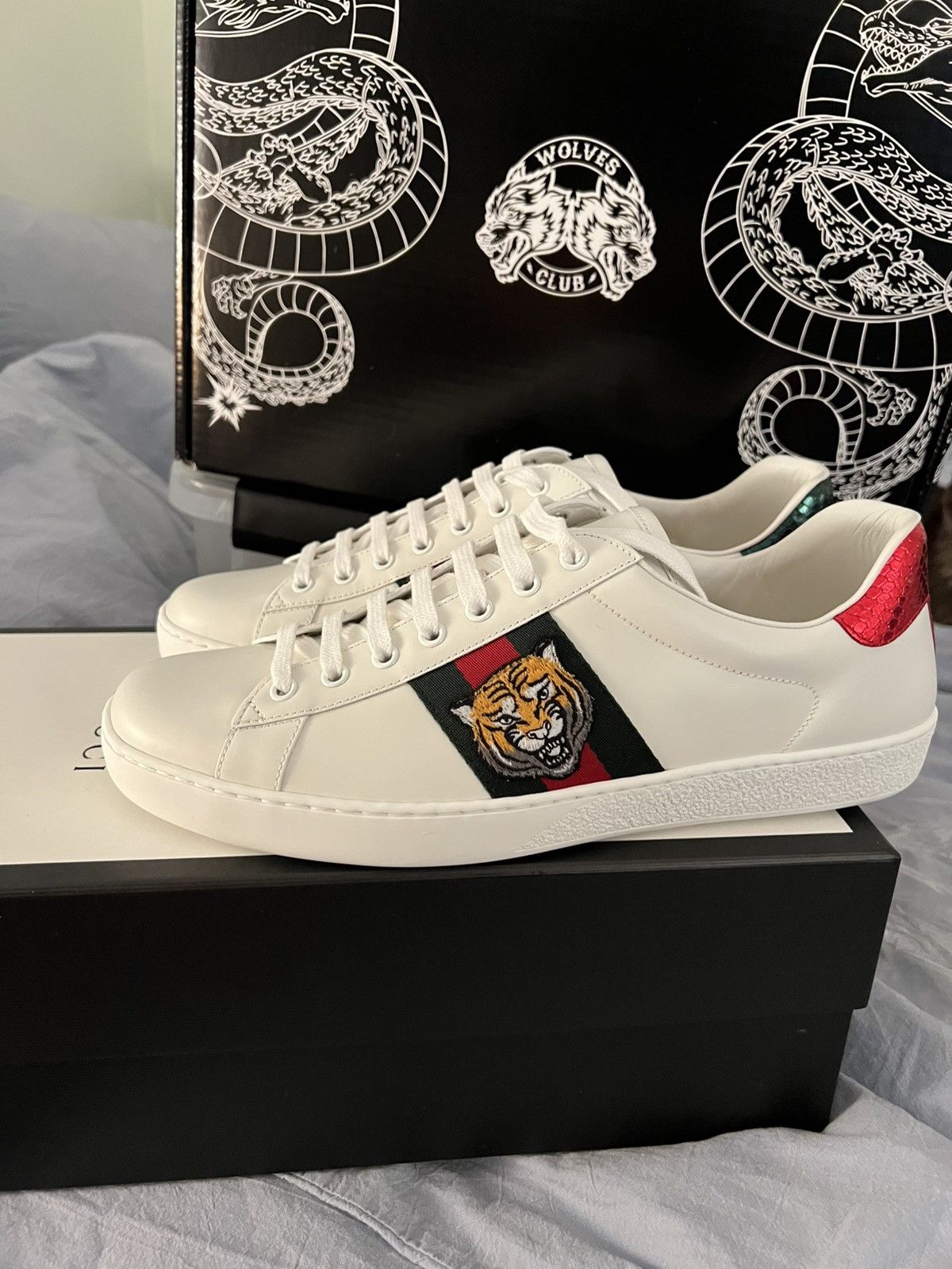 Gucci Gucci New Ace GRG Tiger Sneaker - UK 10 Size US 10.5 / EU 43-44 - 5 Thumbnail