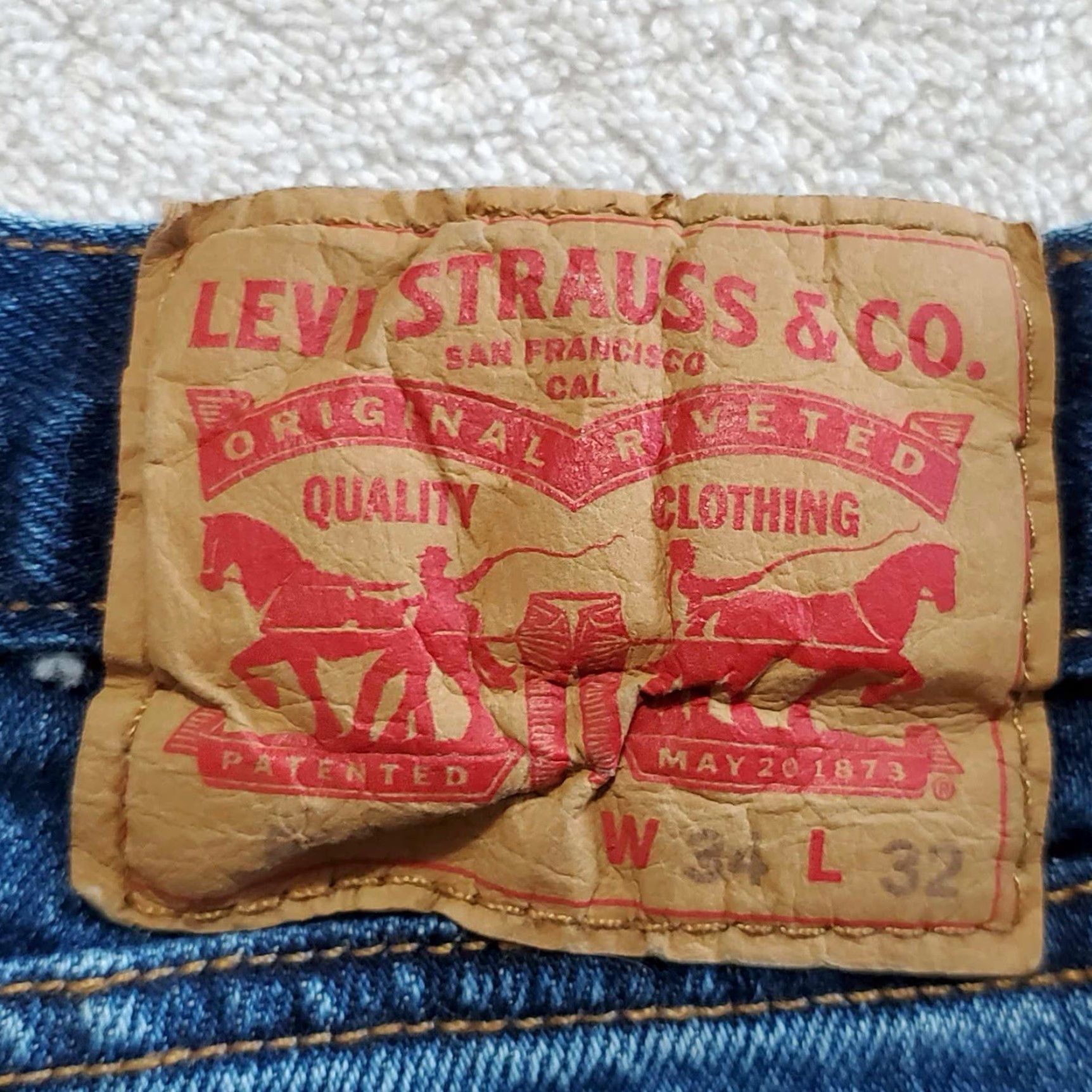 Levi's Levis Jeans 34 x 31 Blue Mens Regular Jeans 34 Blue Straight Mens Size US 34 / EU 50 - 4 Thumbnail