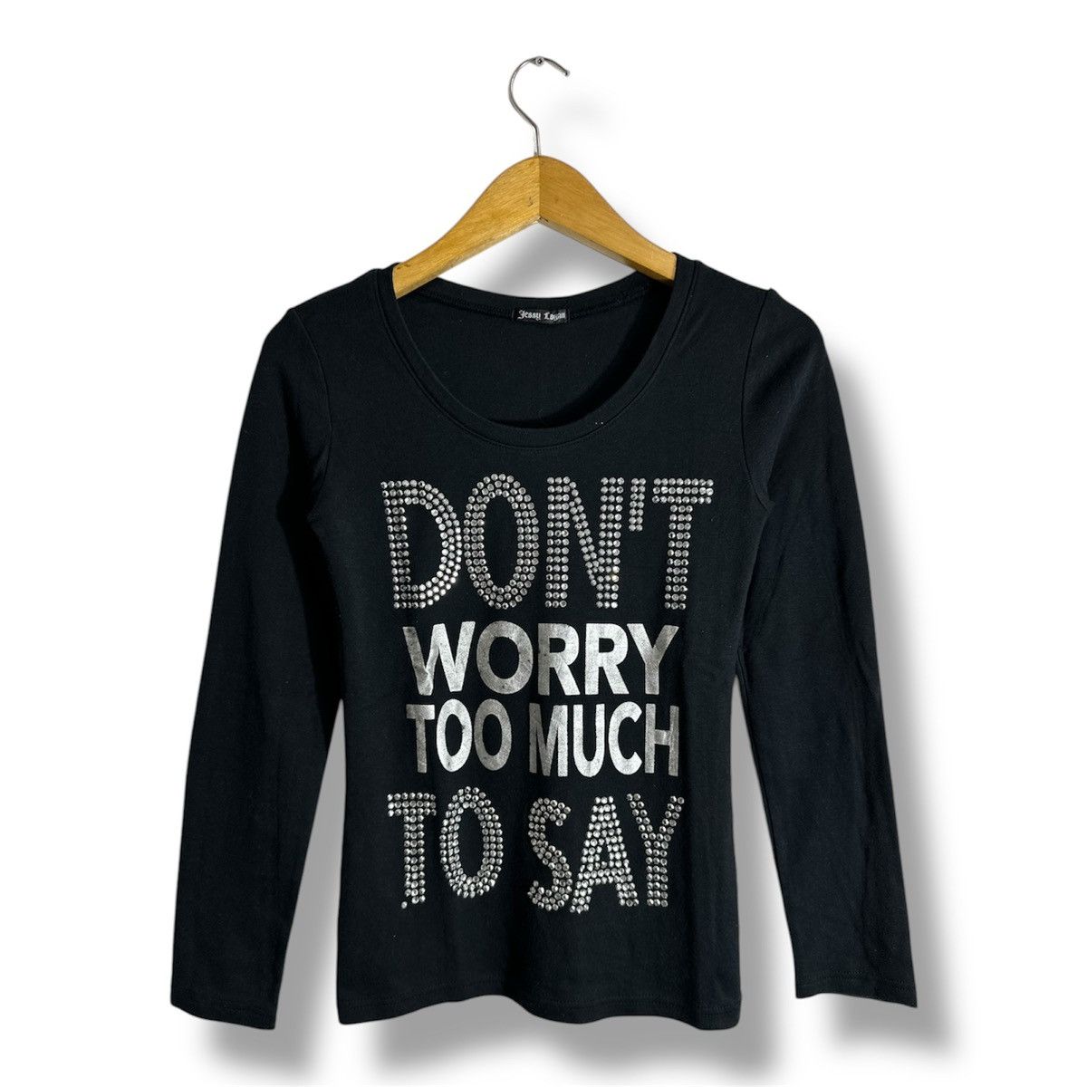 Japanese Brand DON’T WORRY TOO MUCH TO SAY GLITTER LONG SLEEVE TEE Size XS / US 0-2 / IT 36-38 - 1 Thumbnail
